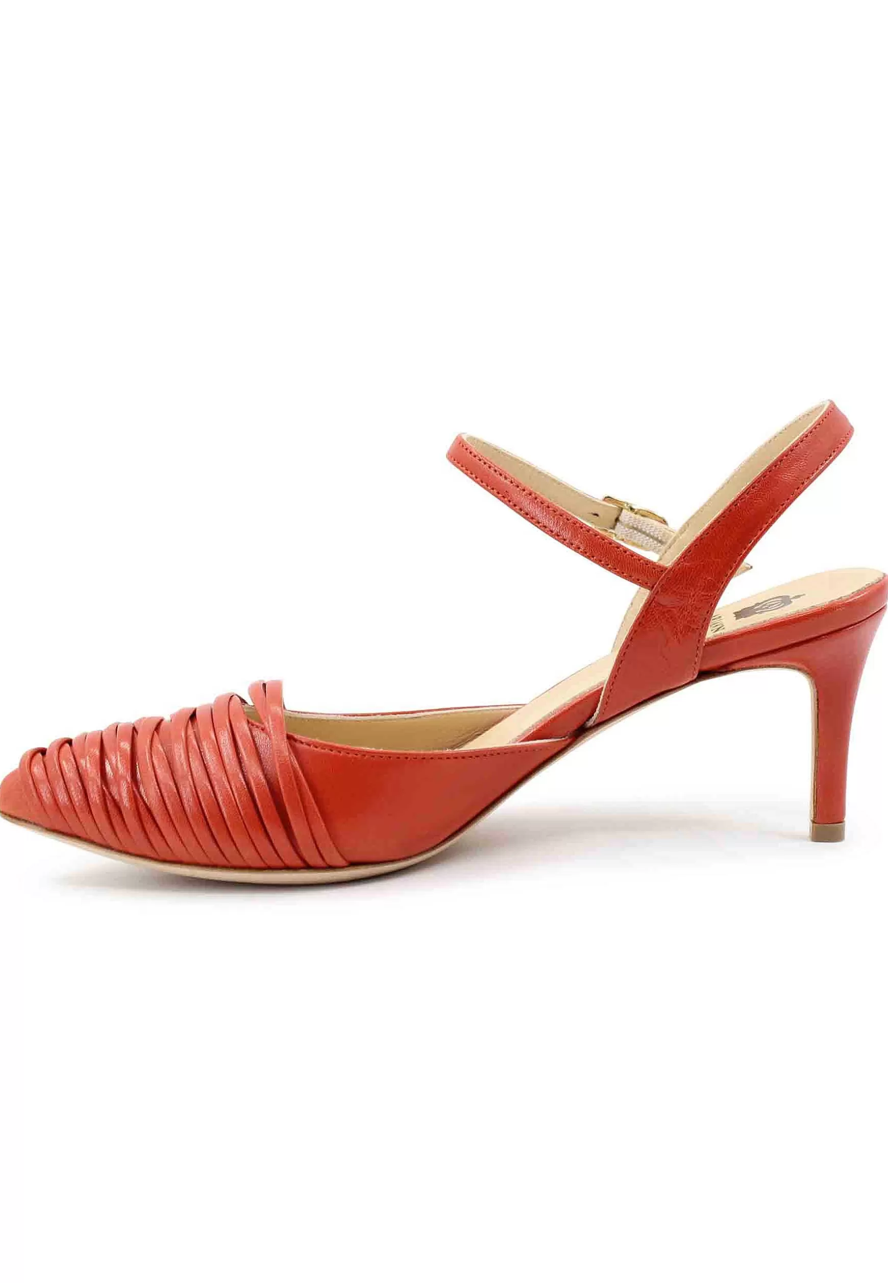 Sandai Donna In Pee Arancio Tacco Ato E Cinturino Aa Cavigia*L Store