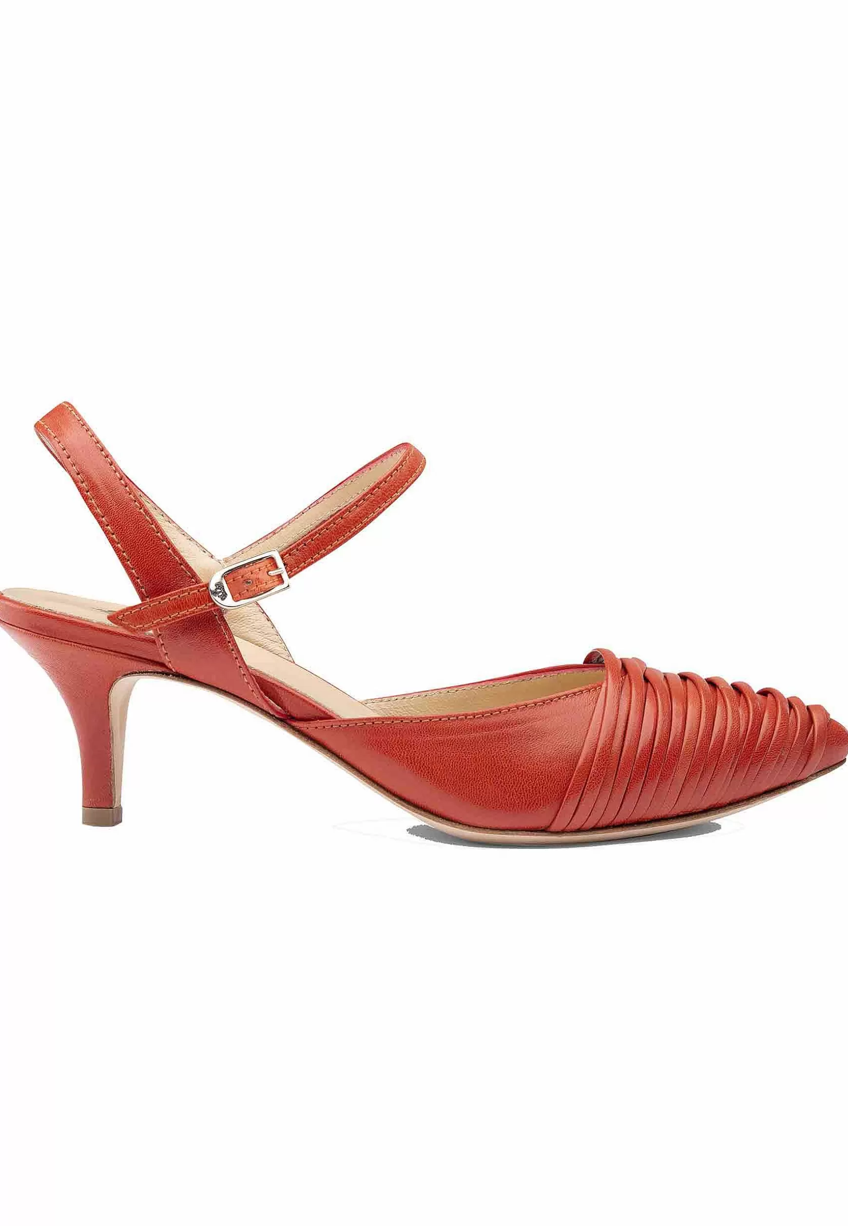 Sandai Donna In Pee Arancio Tacco Medio E Cinturino Aa Cavigia*L Best