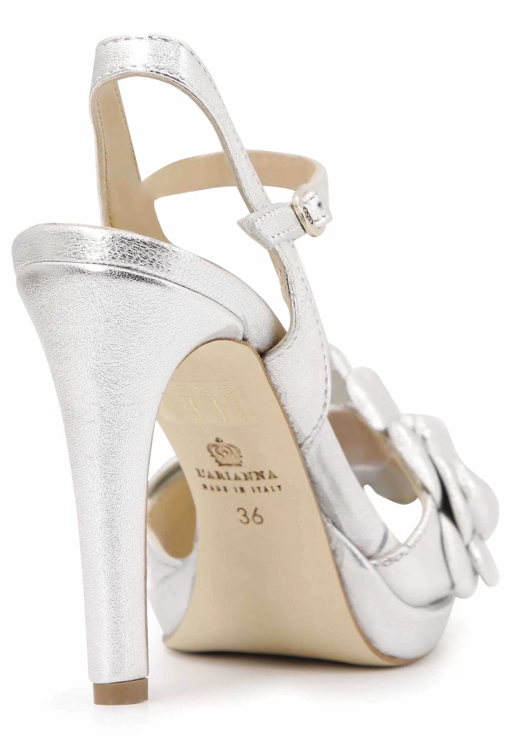 Sandai Donna In Pee Argente Con Tacco Ato E Pateau*L Discount