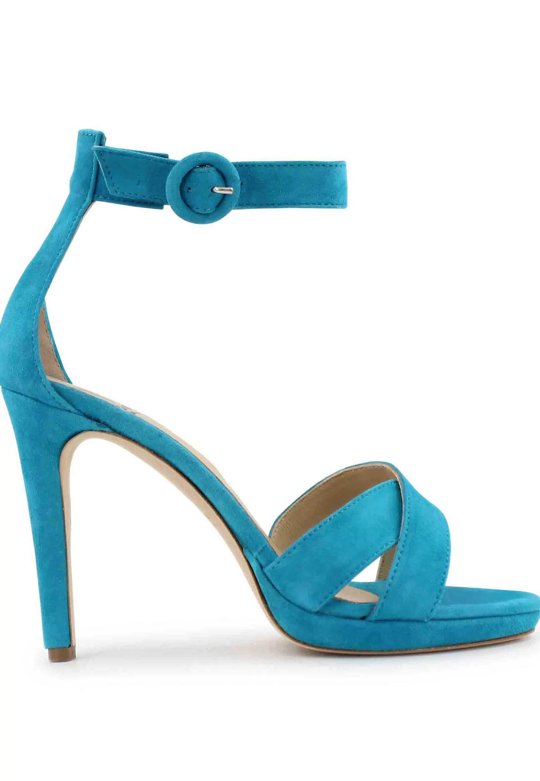 Sandai Donna In Pee Azzurra Con Tacco Ato E Cinturino Aa Cavigia*L Cheap