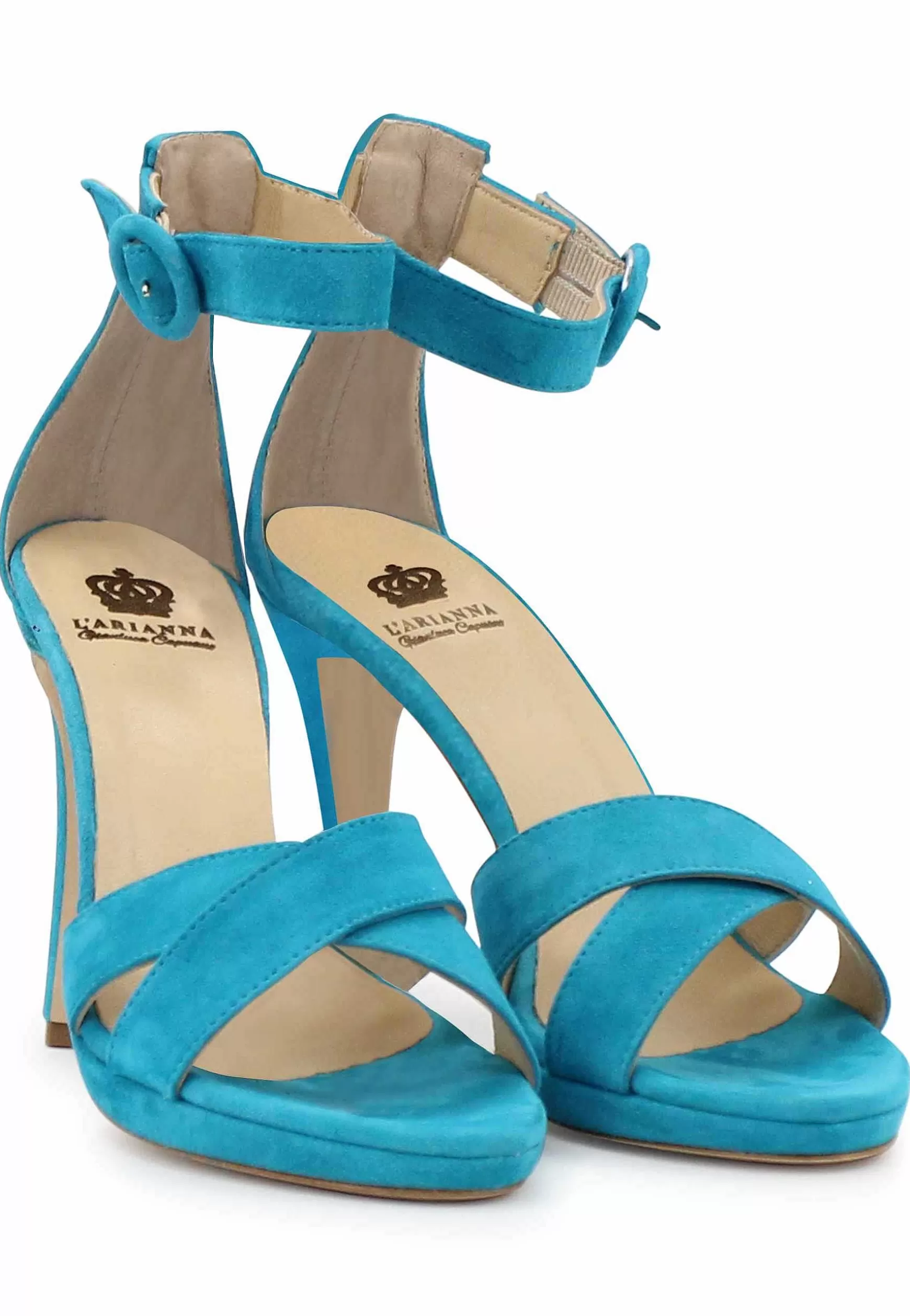 Sandai Donna In Pee Azzurra Con Tacco Ato E Cinturino Aa Cavigia*L Cheap