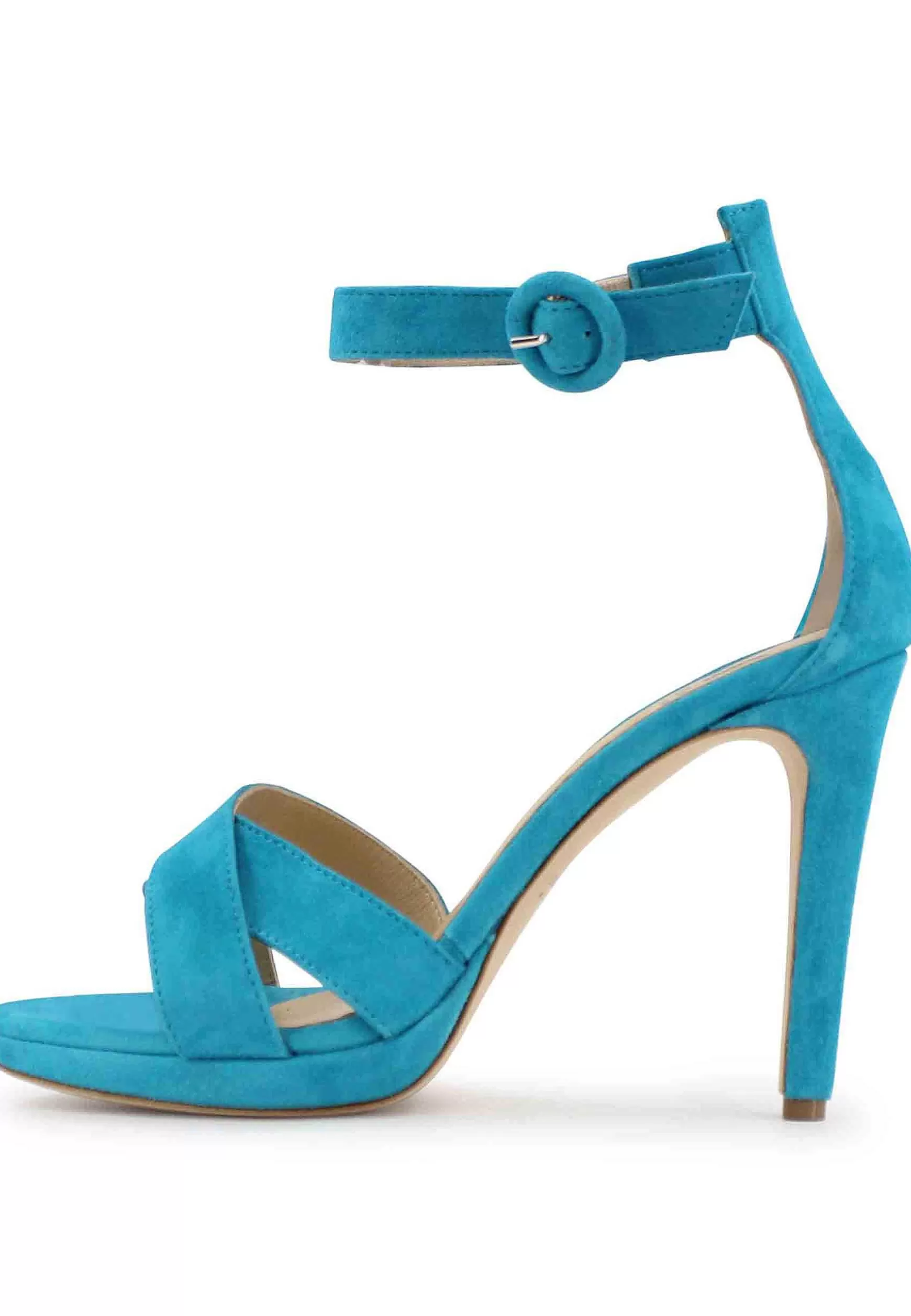 Sandai Donna In Pee Azzurra Con Tacco Ato E Cinturino Aa Cavigia*L Cheap