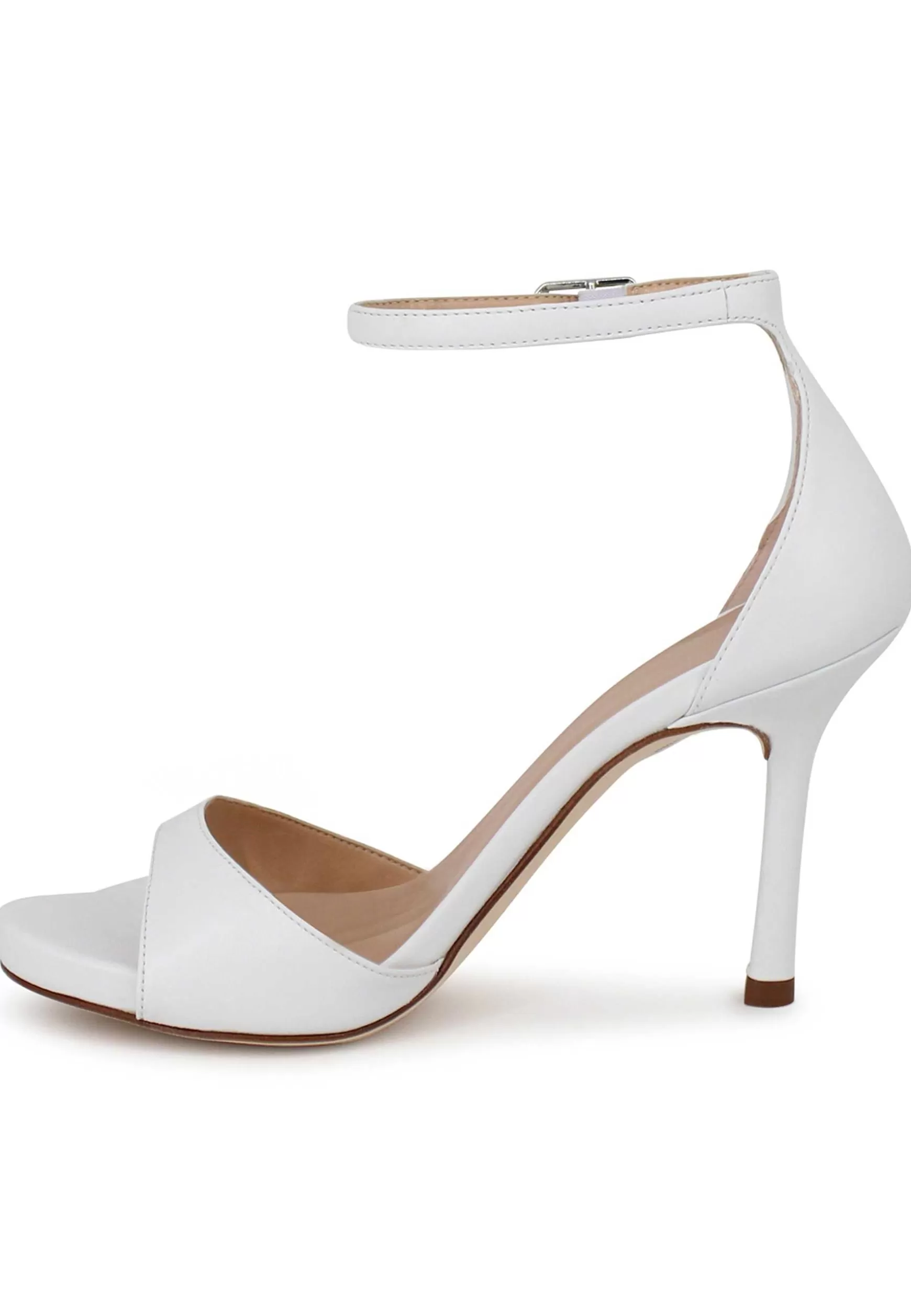 Sandali Donna In Pelle Bianca Con Tacco Alto E Cinturino Alla Caviglia*Unisa Discount