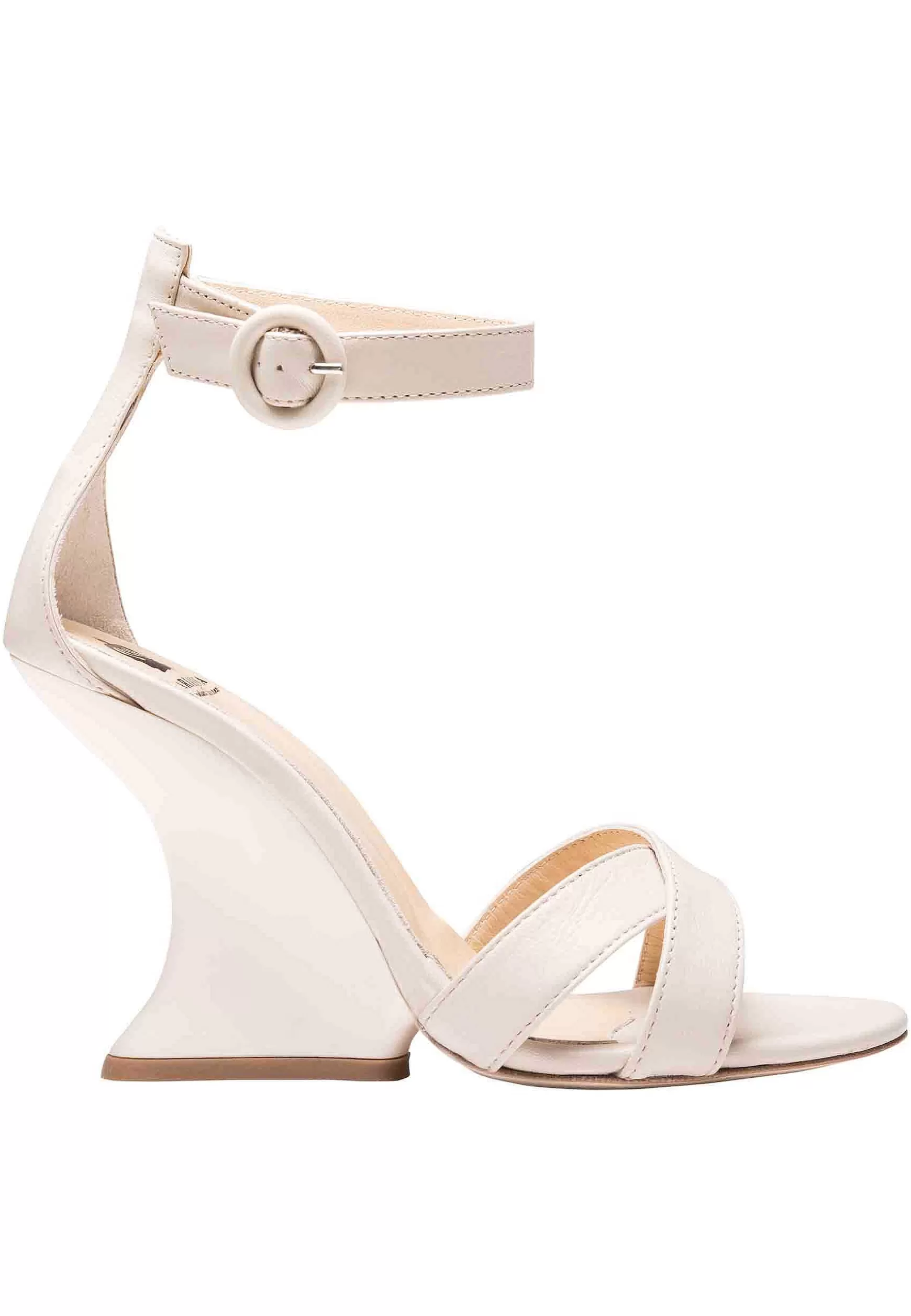 Sandai Donna In Pee Bianca Con Zeppa Ata E Cinturino Aa Cavigia*L Flash Sale