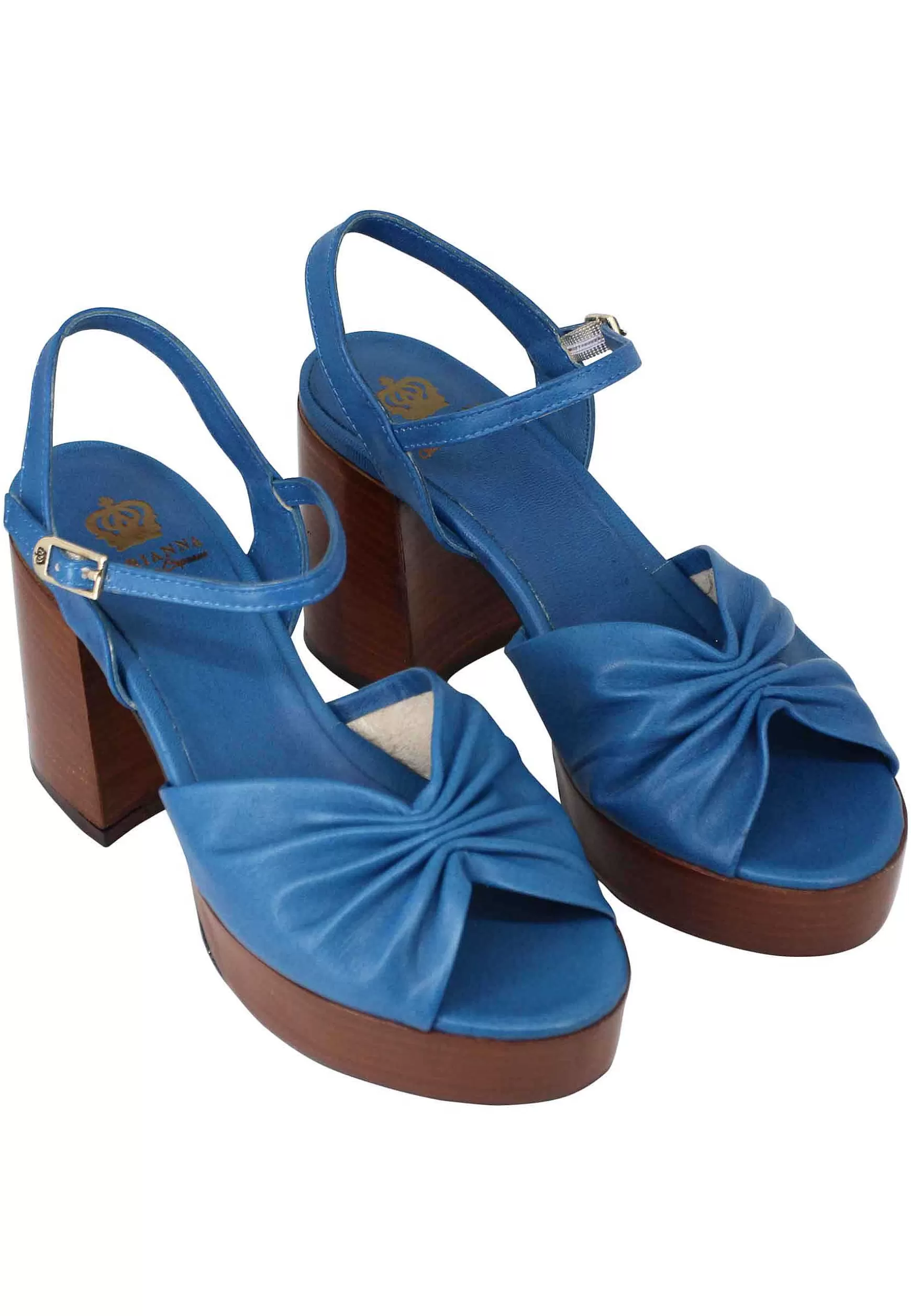 Sandai Donna In Pee Bu Con Tacco E Pateau In Cuoio*L Fashion