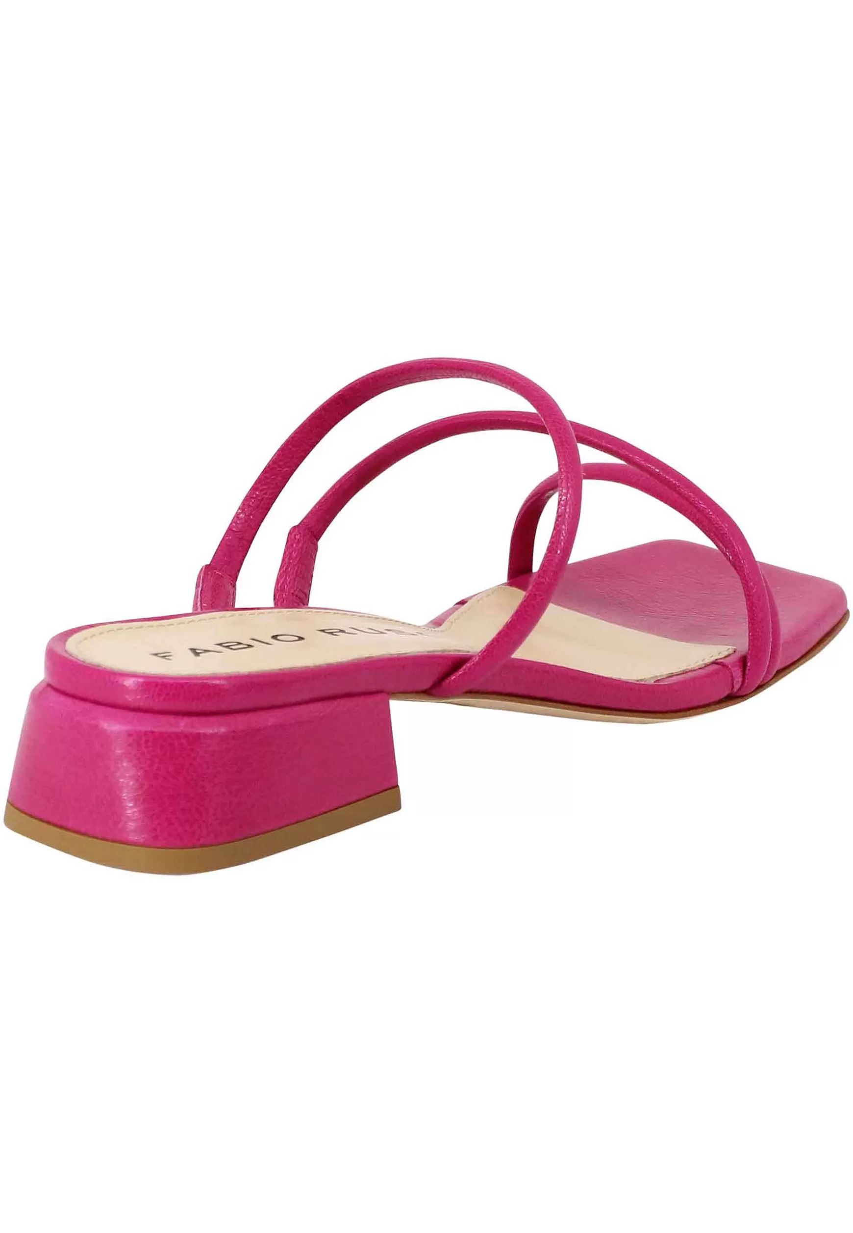 Sandali Donna In Pelle Fuxia Con Tacco Basso E Punta Quadra*Fabio Rusconi Best