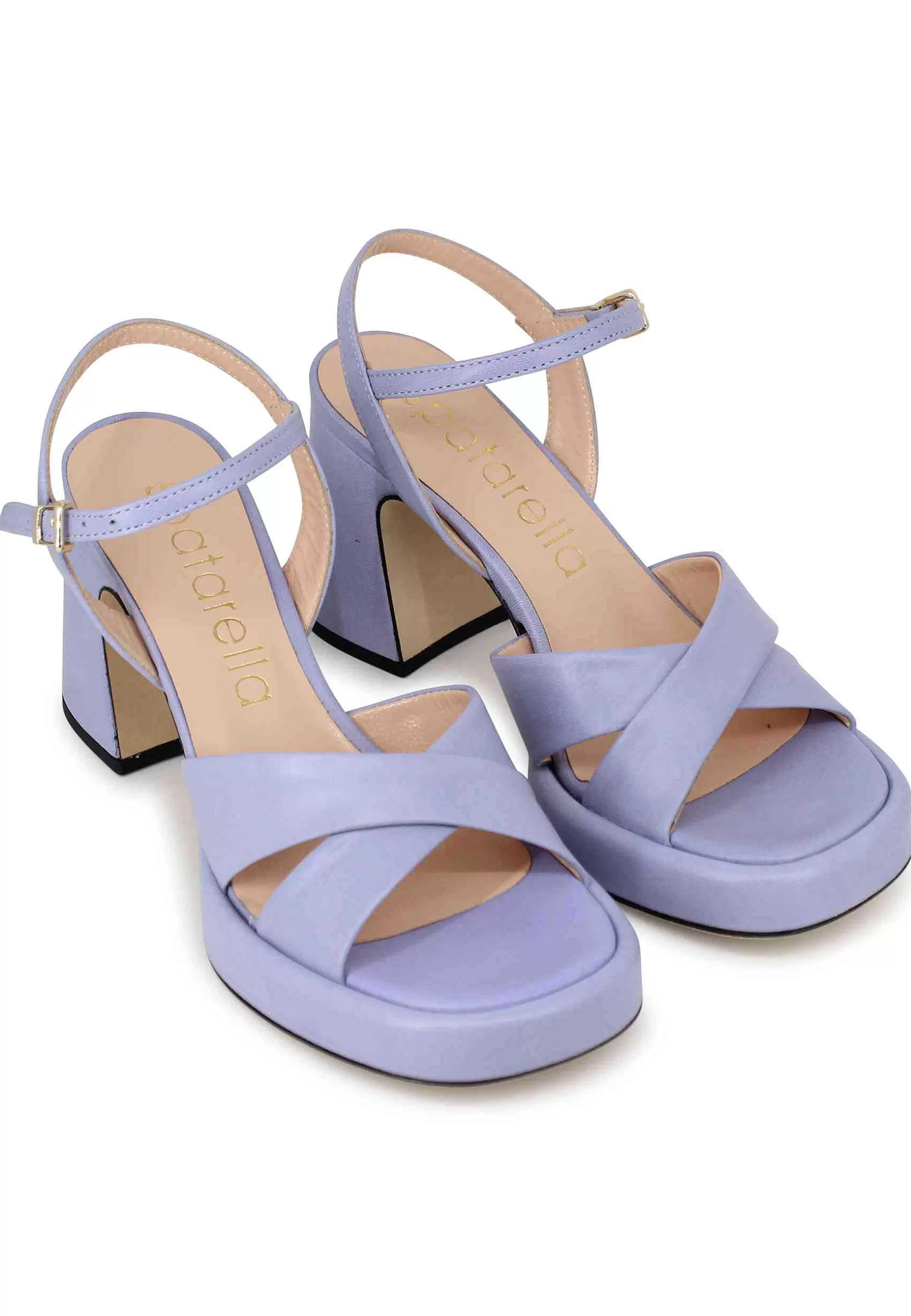 Sandali Donna In Pelle Glicine Con Tacco Alto E Cinturino Alla Caviglia** Online