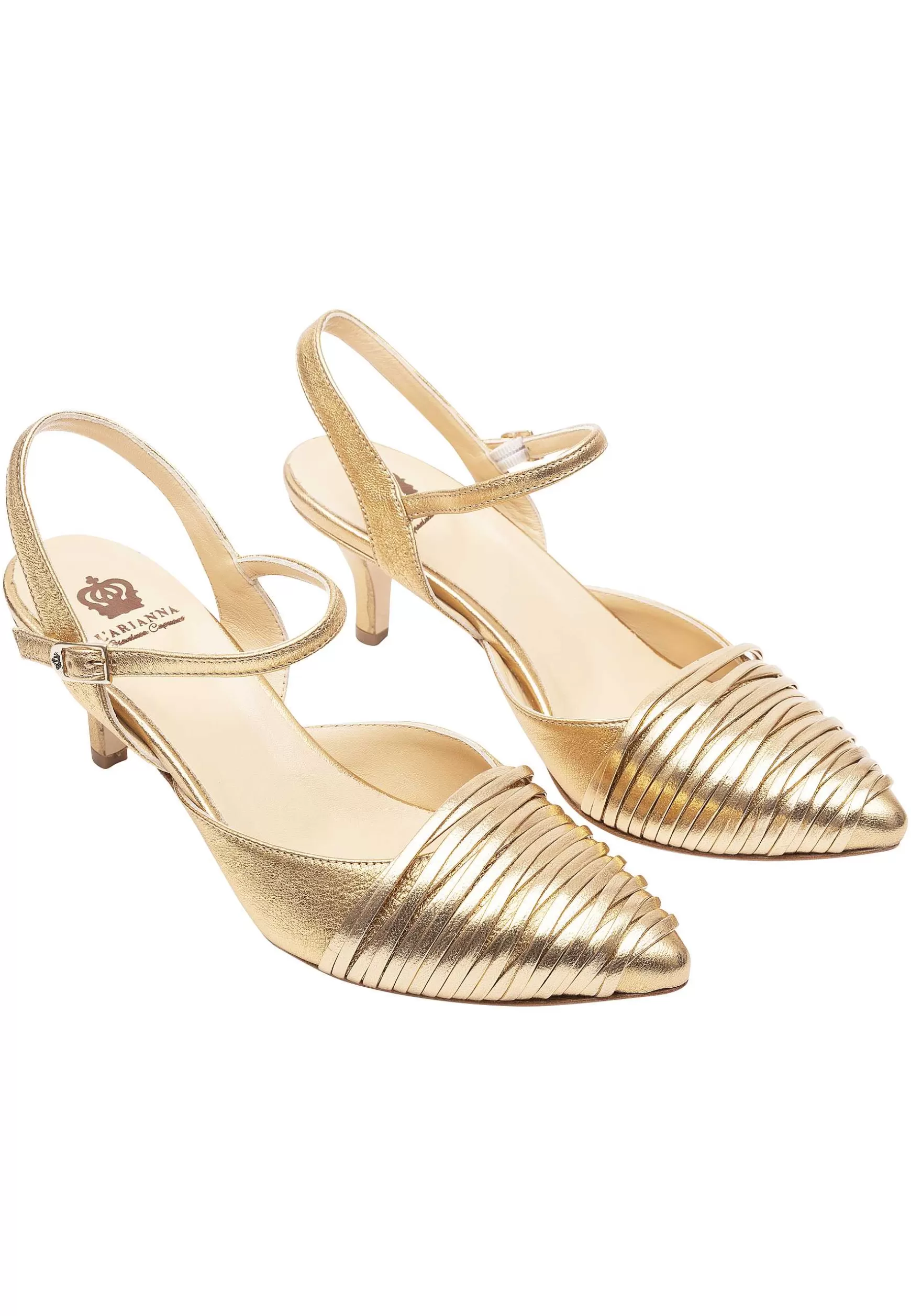 Sandai Donna In Pee aminata Oro Tacco Medio E Cinturino Aa Cavigia*L Best