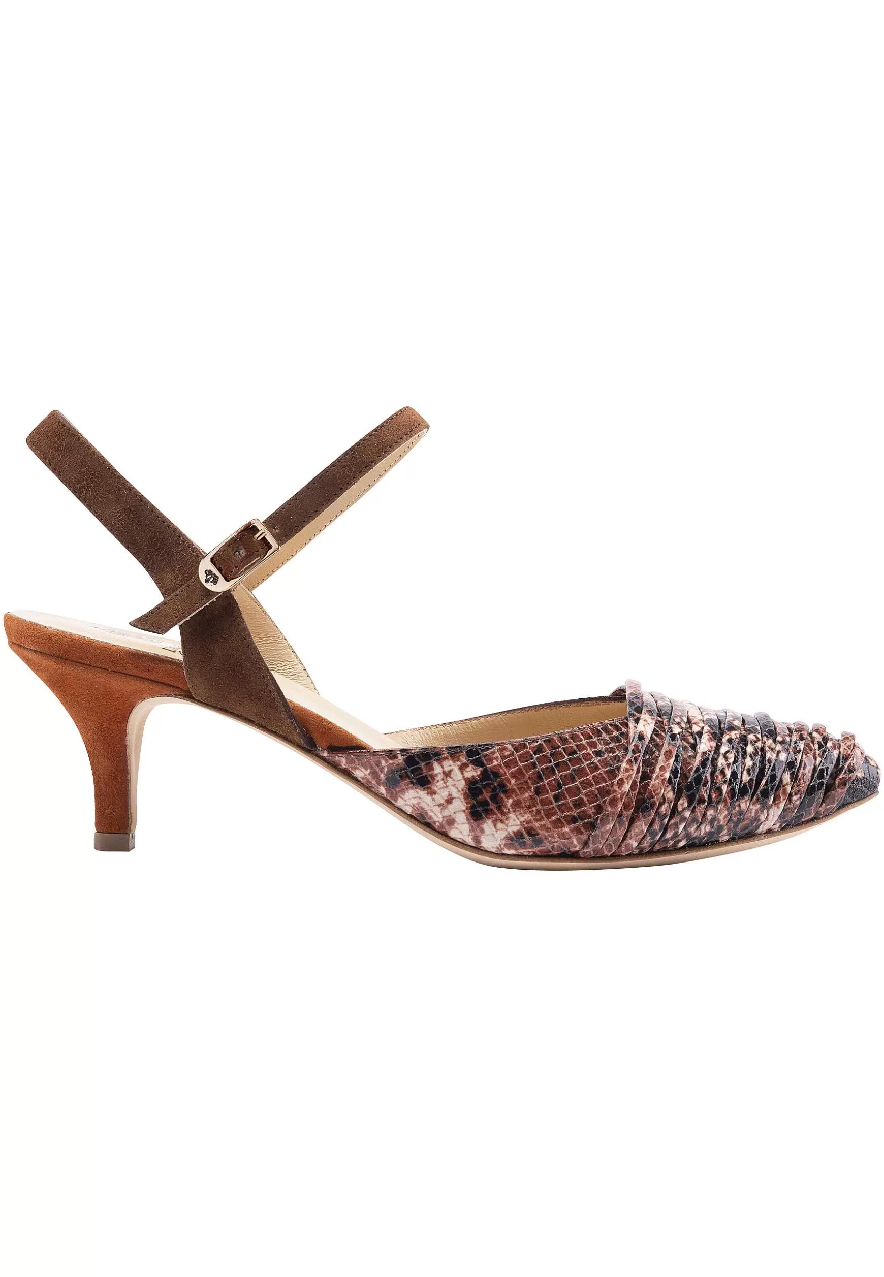 Sandai Donna In Pee Marrone Tacco Medio E Cinturino Aa Cavigia*L Sale