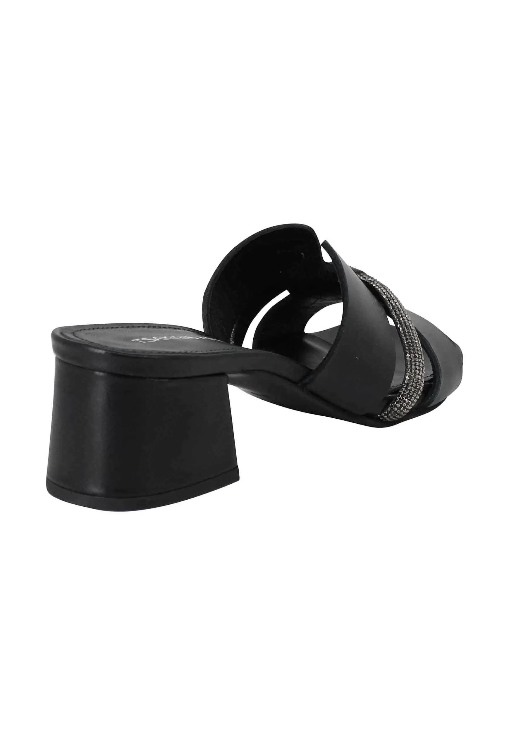 Sandali Donna In Pelle Nera Con Accessorio E Punta Quadra*Tsakiris Mallas Clearance