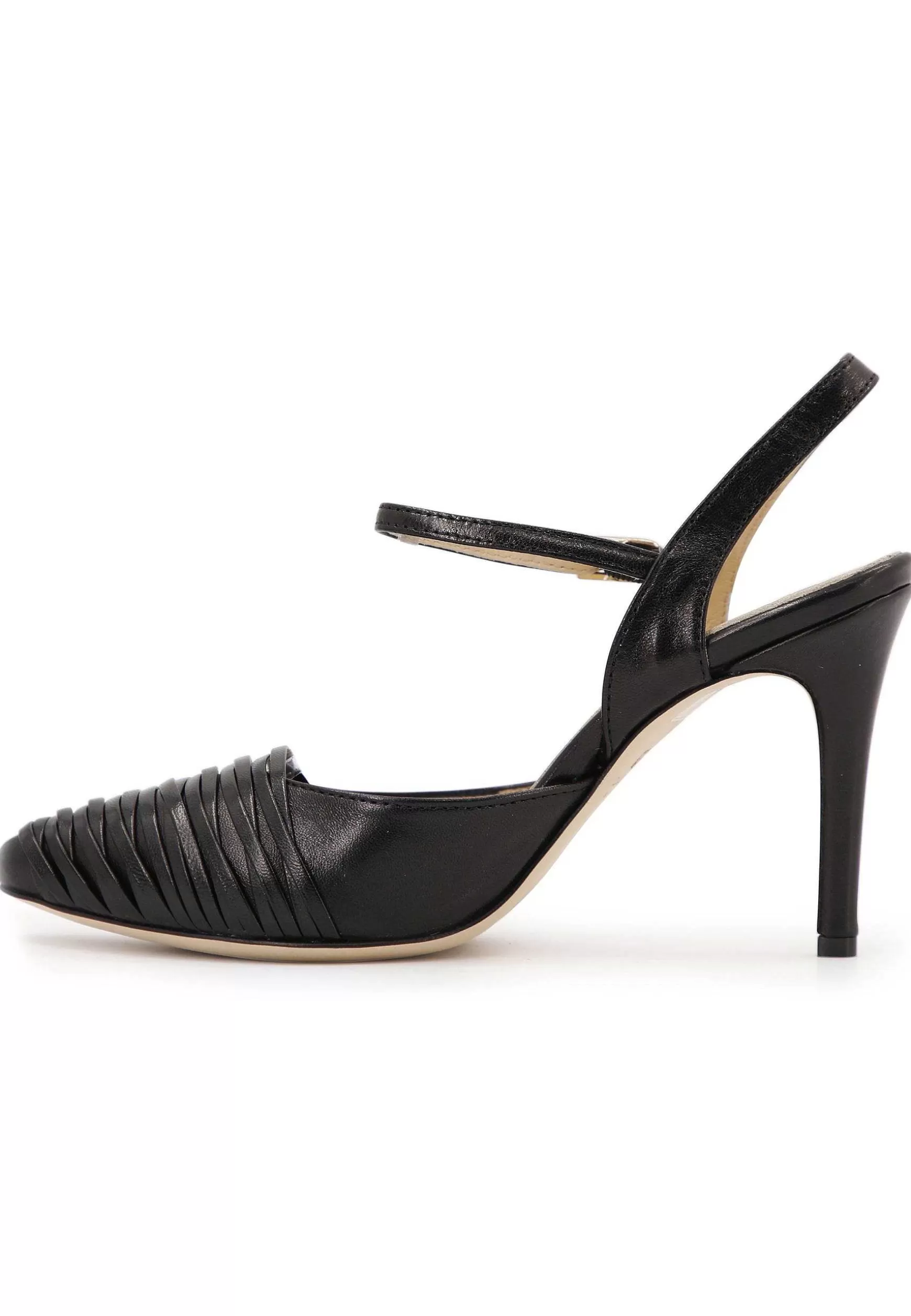 Sandai Donna In Pee Nera Con Tacco Ato E Cinturino Aa Cavigia*L Best