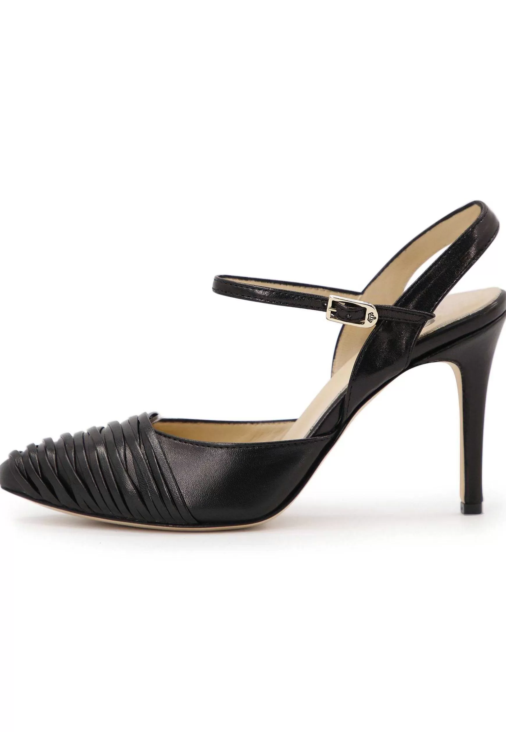 Sandai Donna In Pee Nera Con Tacco Ato E Cinturino Aa Cavigia*L Best