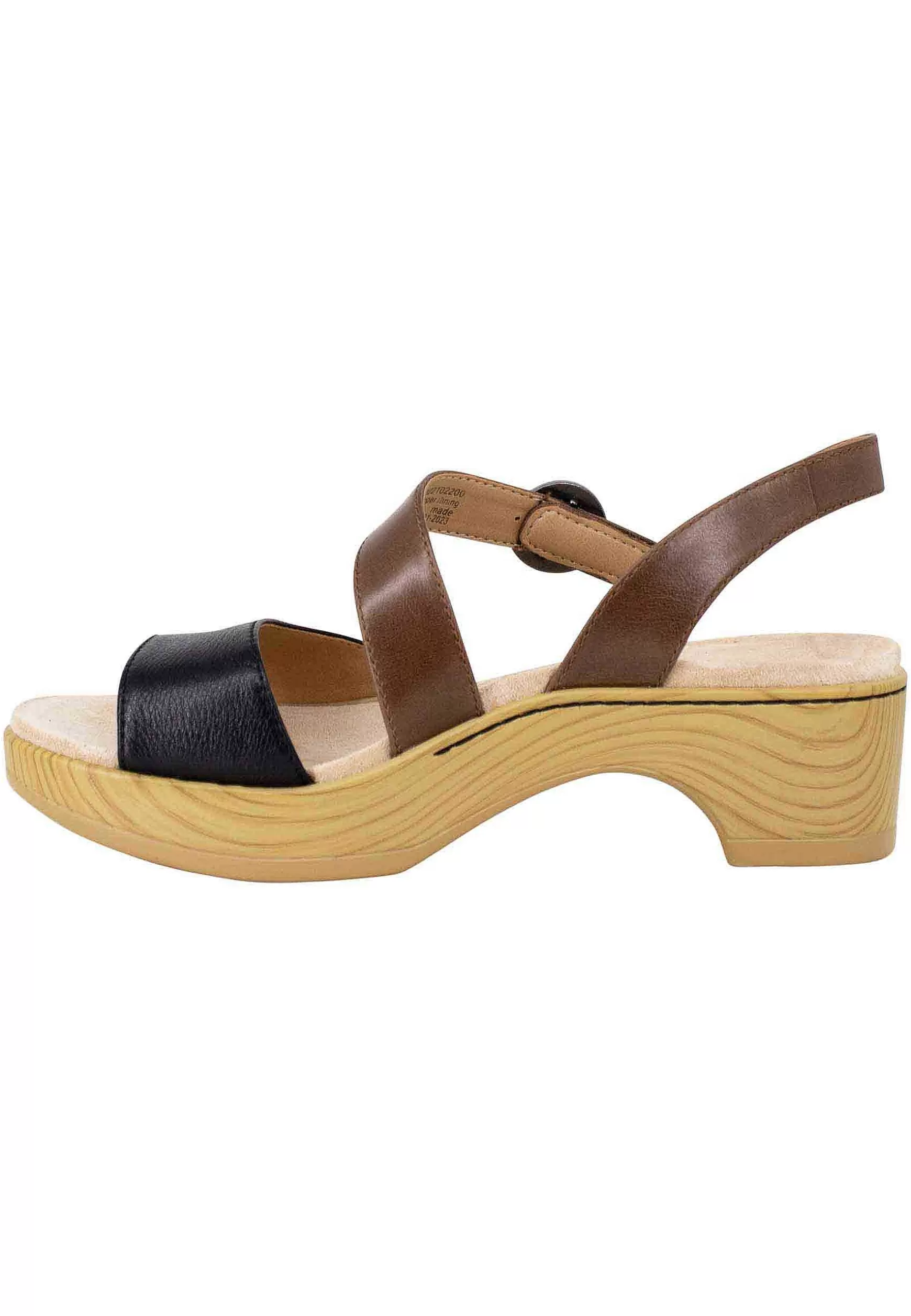 Sandali Donna In Pelle Nera E Marrone Con Zeppa E Cinturino*Dansko Clearance