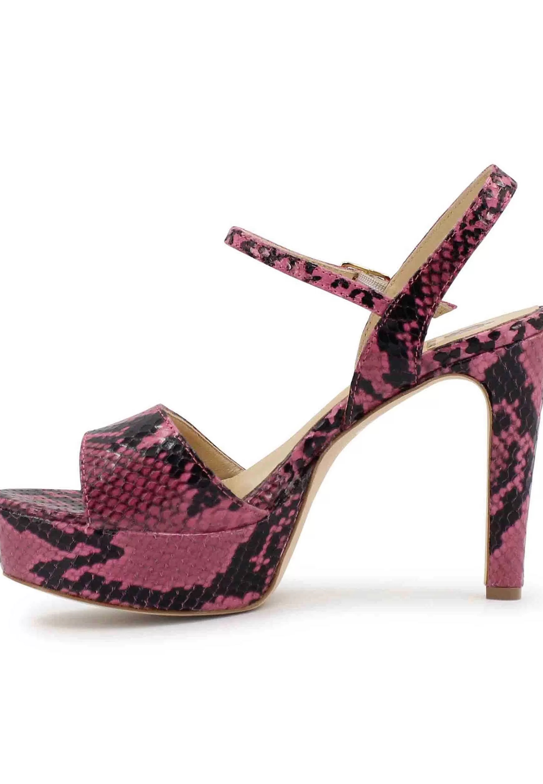 Sandai Donna In Pee Stampata Rosa Con Tacco Ato E Pateau*L Online