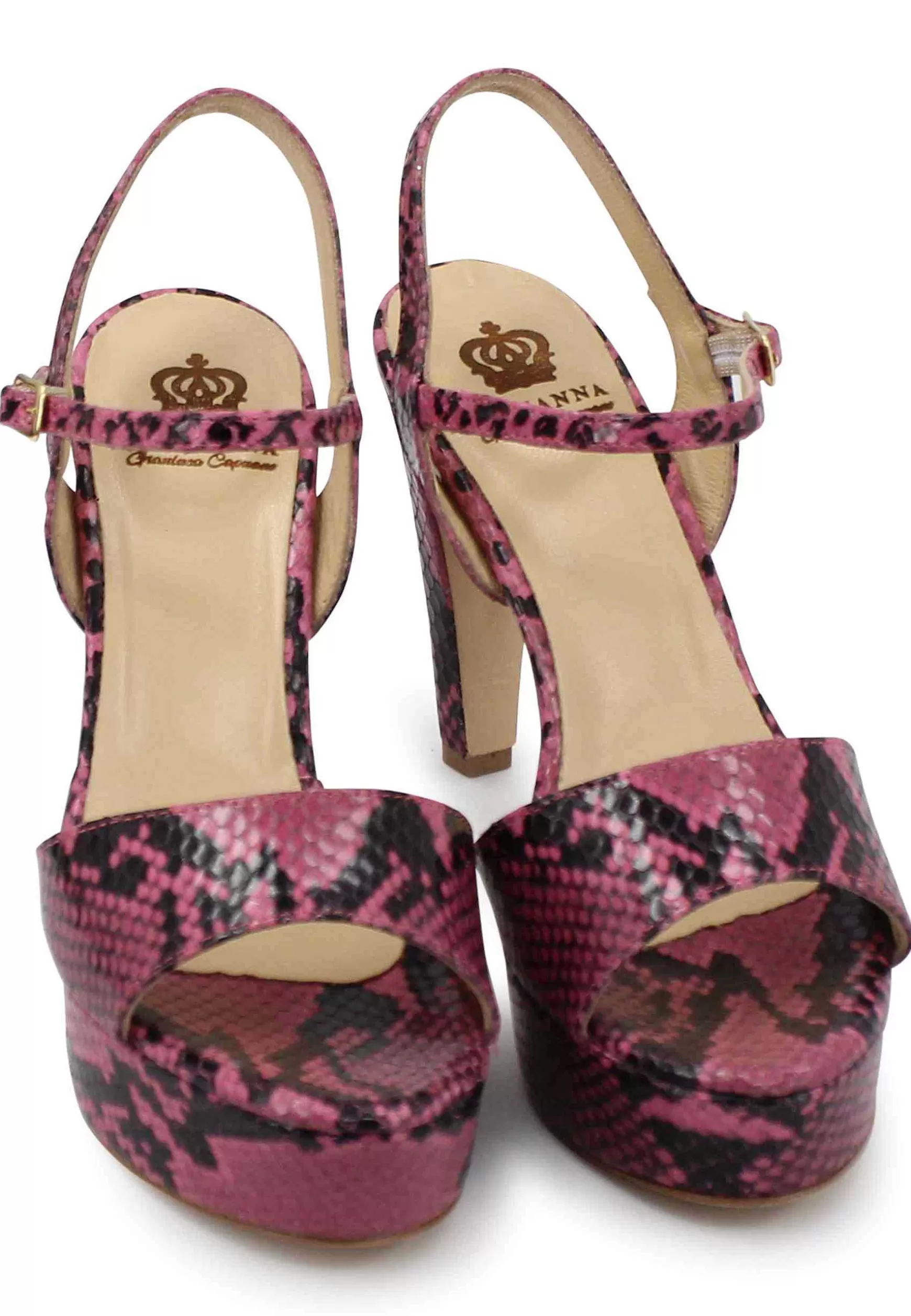 Sandai Donna In Pee Stampata Rosa Con Tacco Ato E Pateau*L Online
