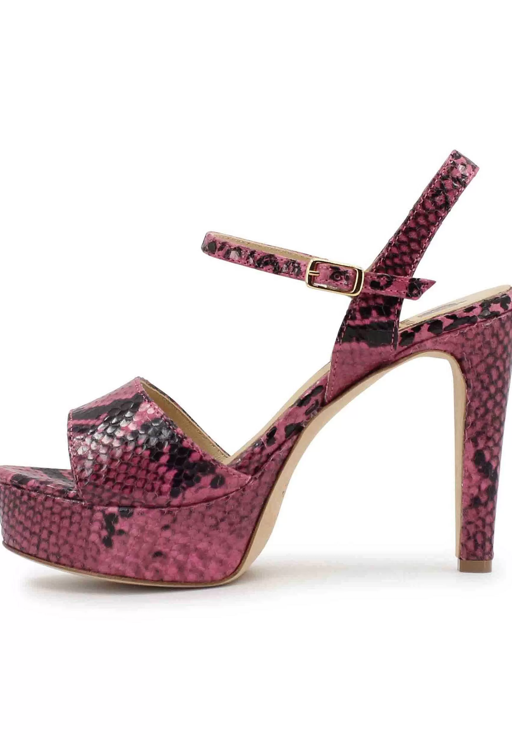 Sandai Donna In Pee Stampata Rosa Con Tacco Ato E Pateau*L Online