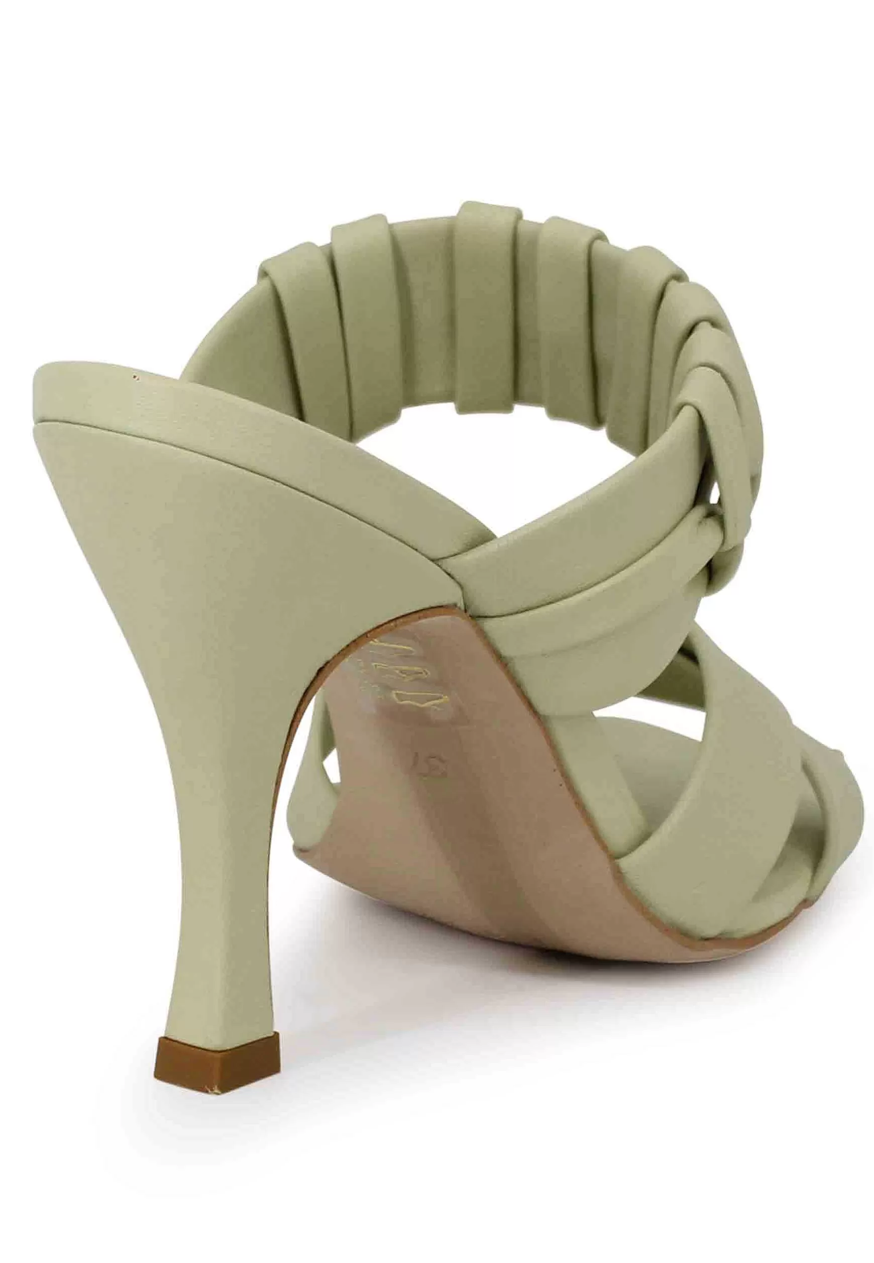 Sandali Donna In Pelle Verde Con Tacco Alto E Punta Quadra*Bruno Premi Best Sale