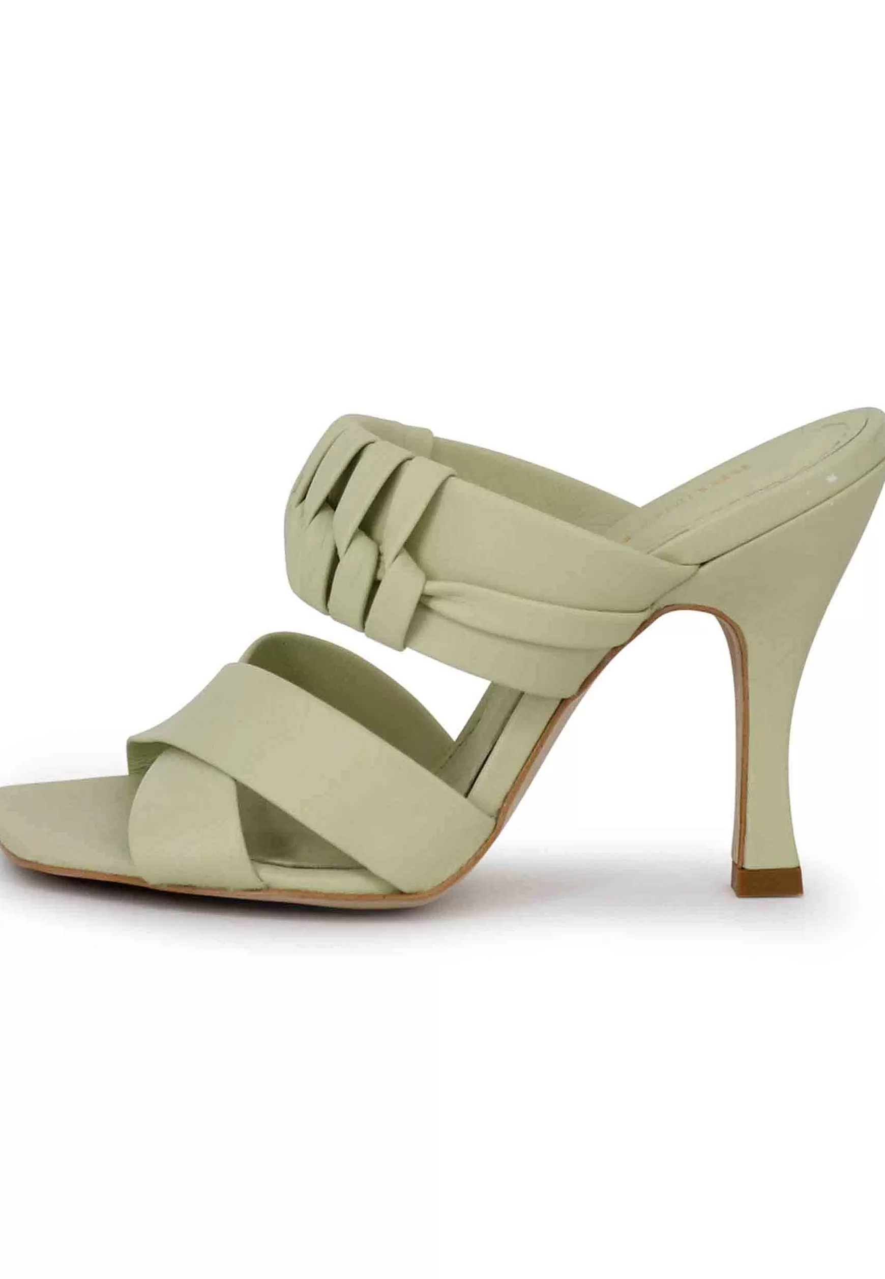 Sandali Donna In Pelle Verde Con Tacco Alto E Punta Quadra*Bruno Premi Best Sale