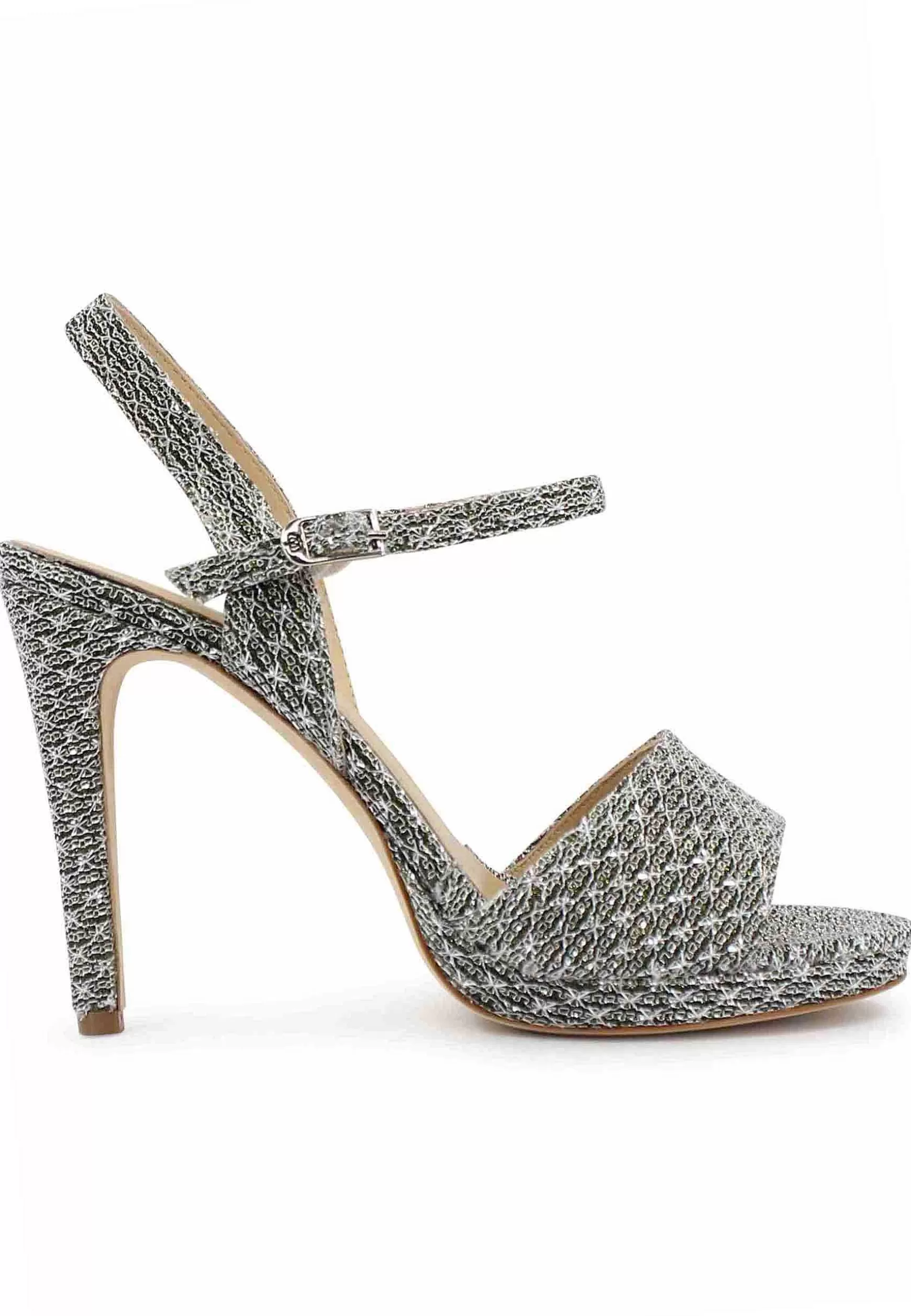 Sandai Donna In Tessuto Argento Con Tacco Ato A Spio*L Sale