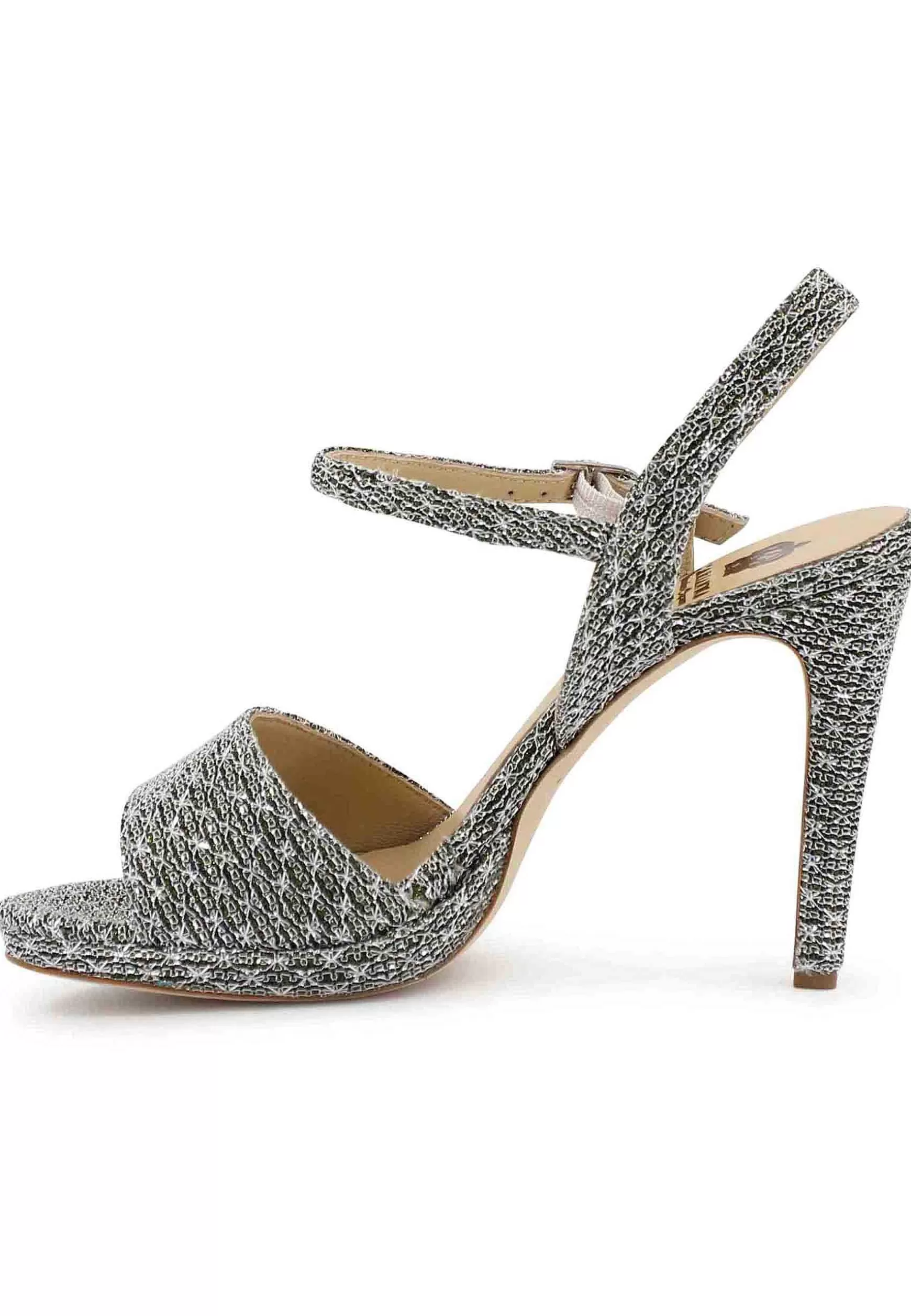 Sandai Donna In Tessuto Argento Con Tacco Ato A Spio*L Sale