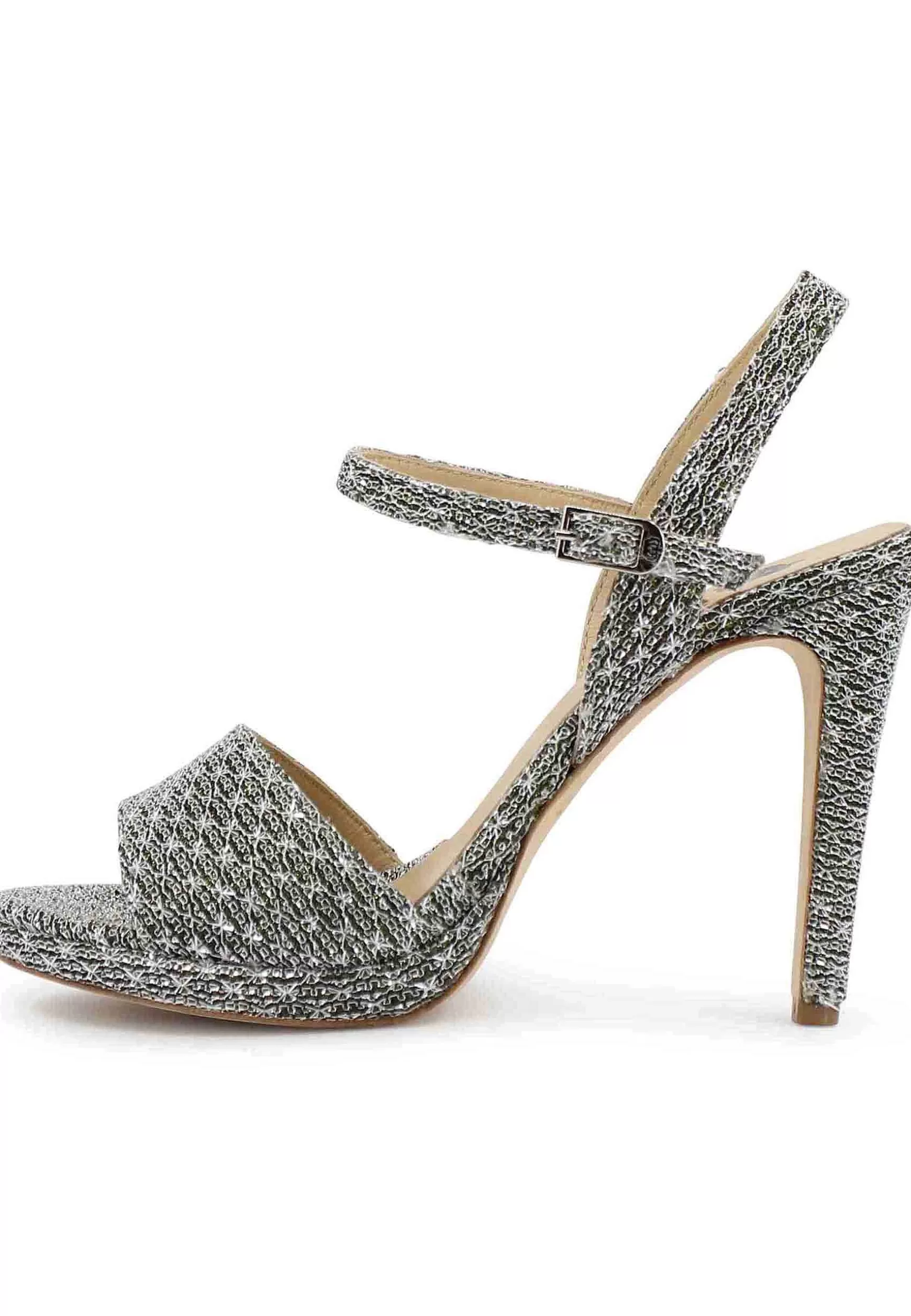 Sandai Donna In Tessuto Argento Con Tacco Ato A Spio*L Sale