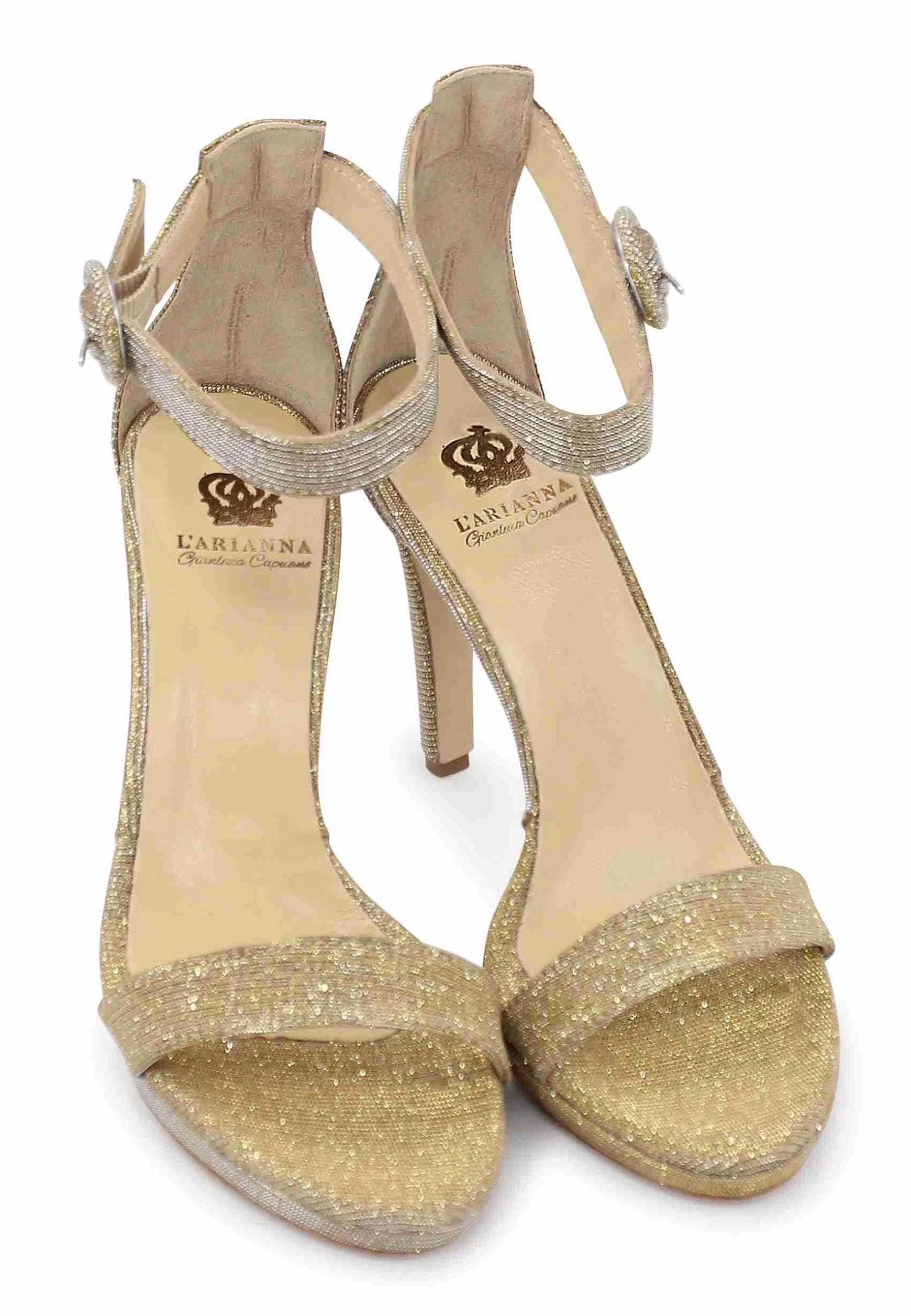 Sandai Donna In Tessuto ame Oro Tacco Ato E Cinturino Aa Cavigia*L Outlet