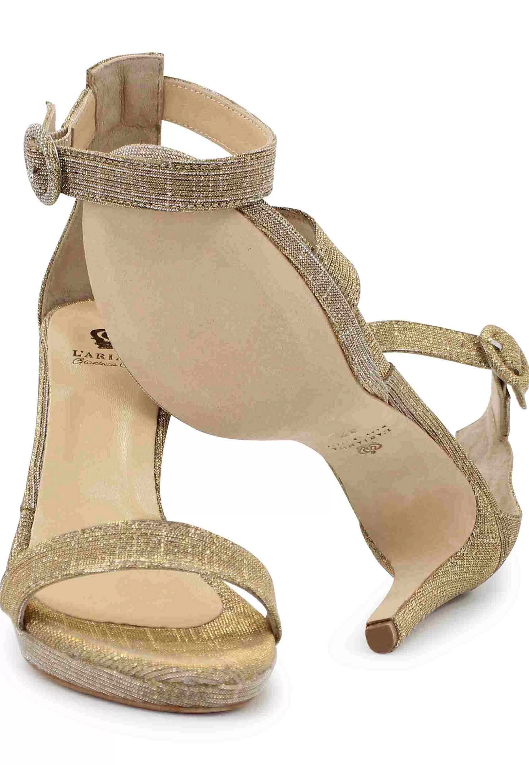 Sandai Donna In Tessuto ame Oro Tacco Ato E Cinturino Aa Cavigia*L Outlet
