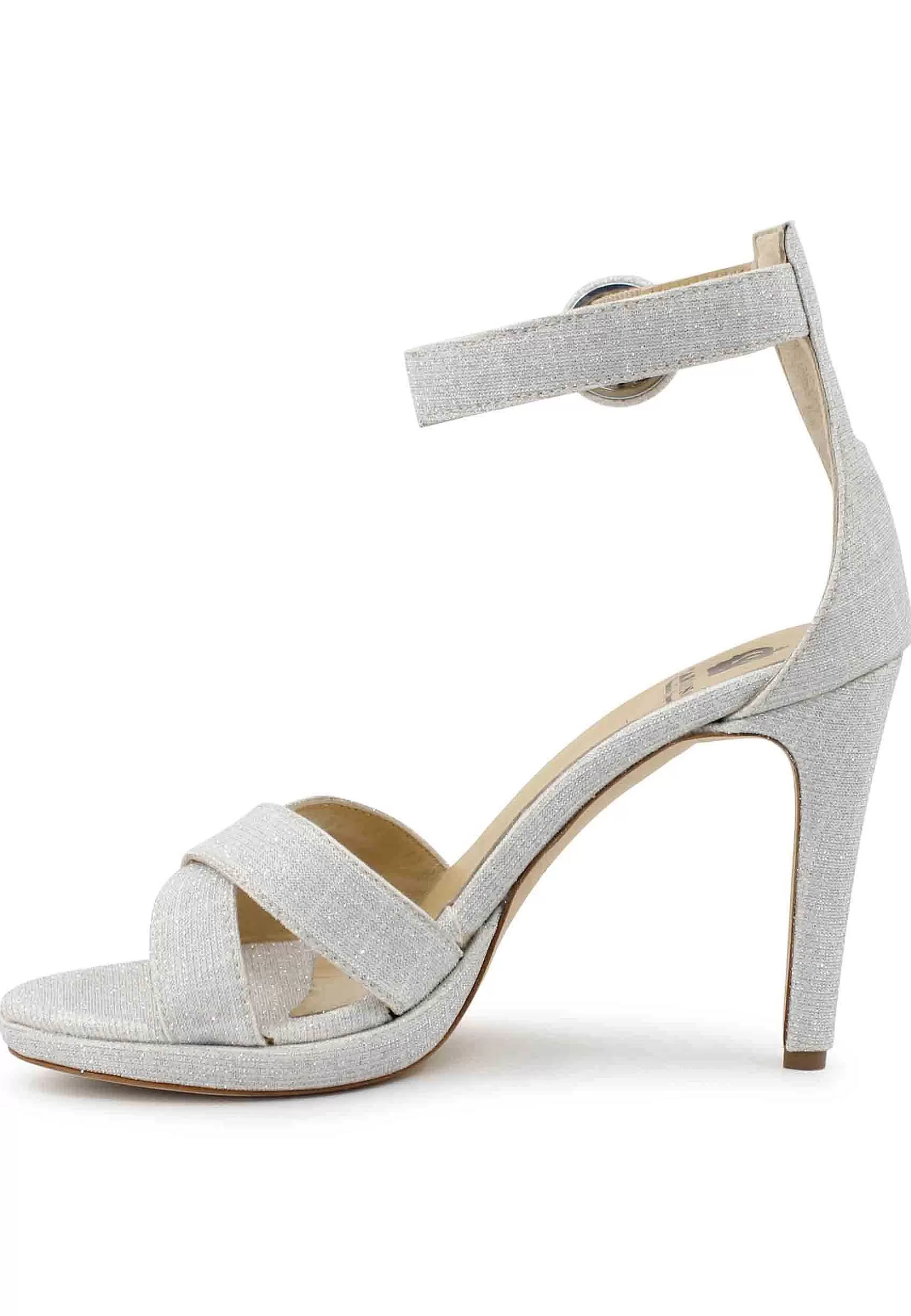 Sandai Donna In Tessuto Off White Con Tacco Ato E Cinturino Aa Cavigia*L Outlet