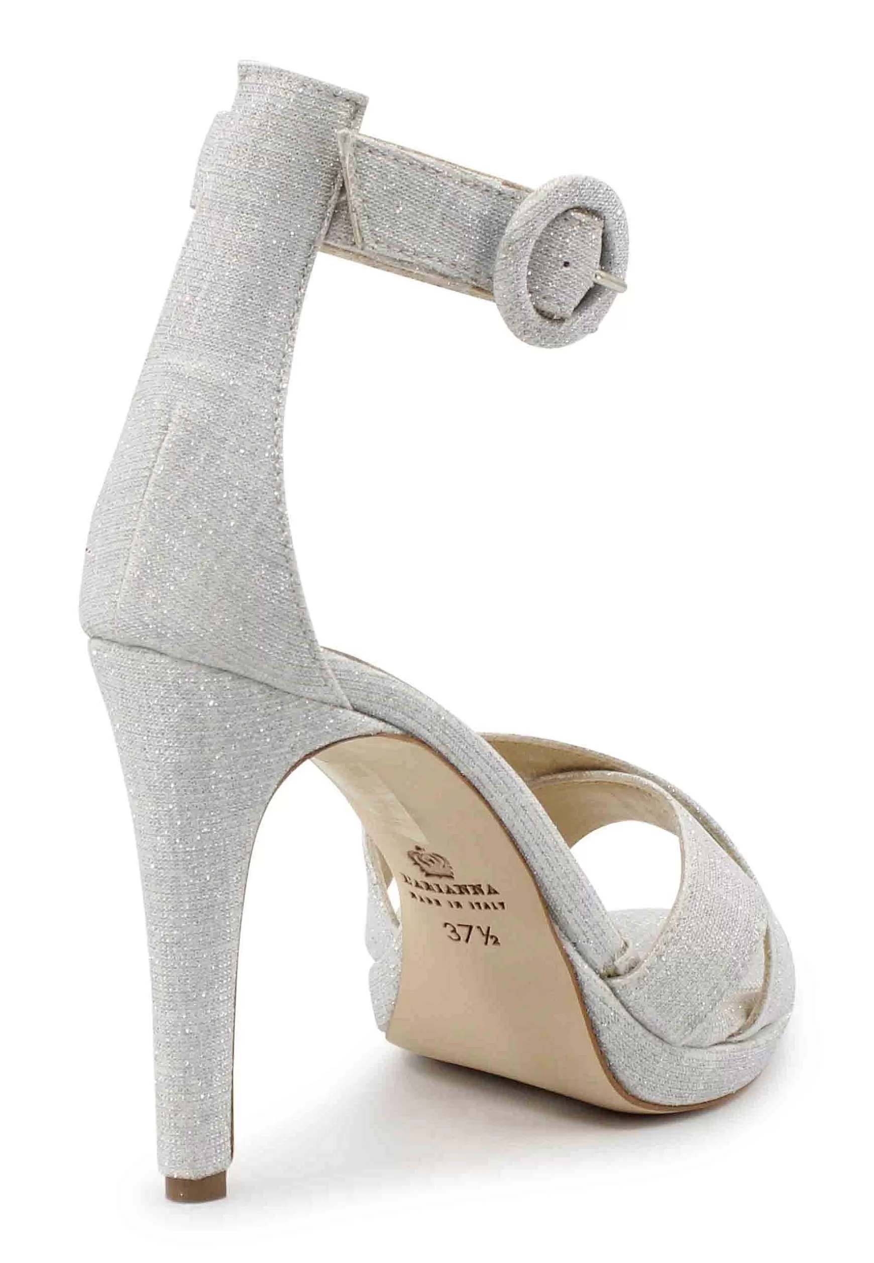 Sandai Donna In Tessuto Off White Con Tacco Ato E Cinturino Aa Cavigia*L Outlet
