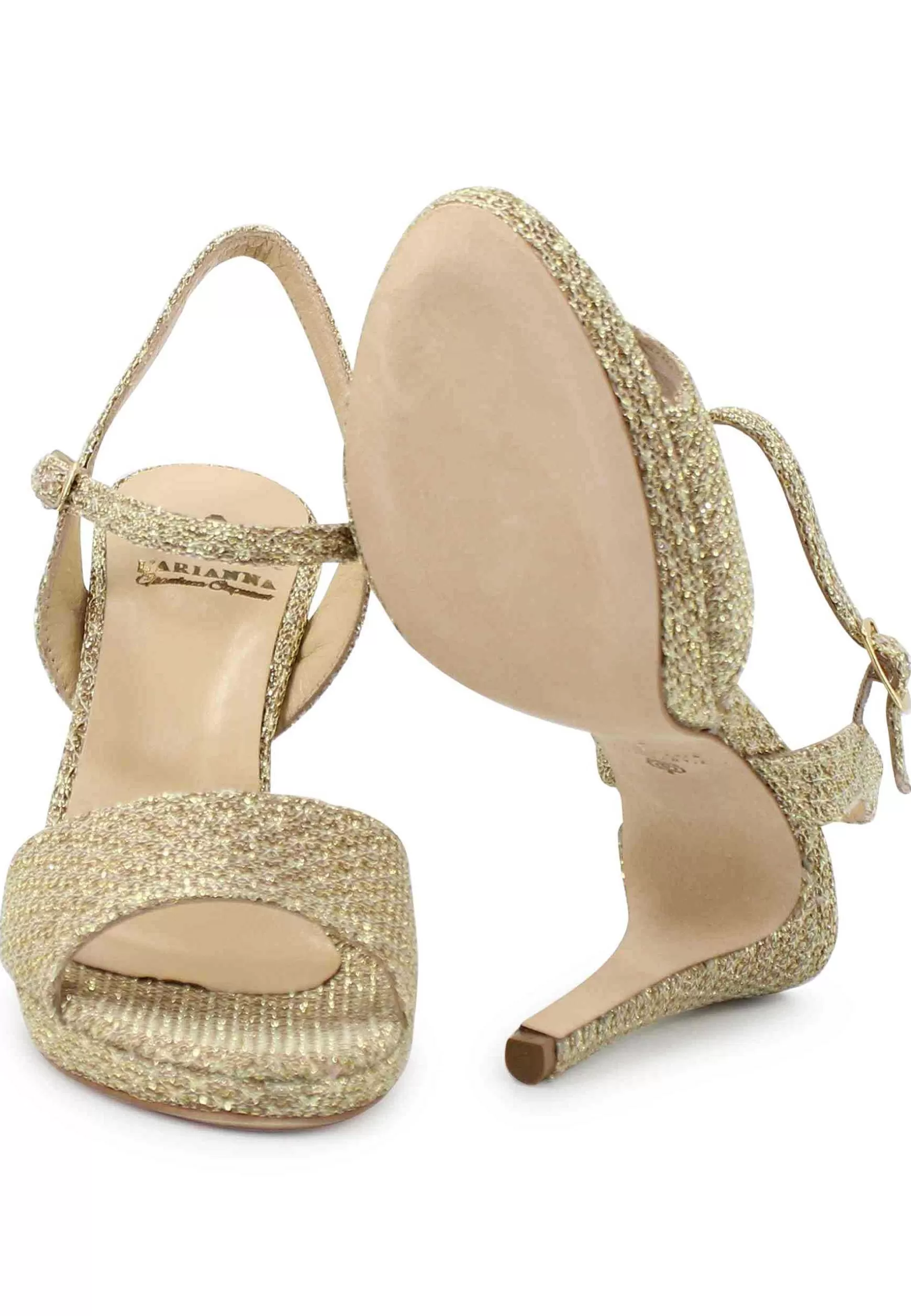 Sandai Donna In Tessuto Oro Con Tacco Ato A Spio*L Cheap