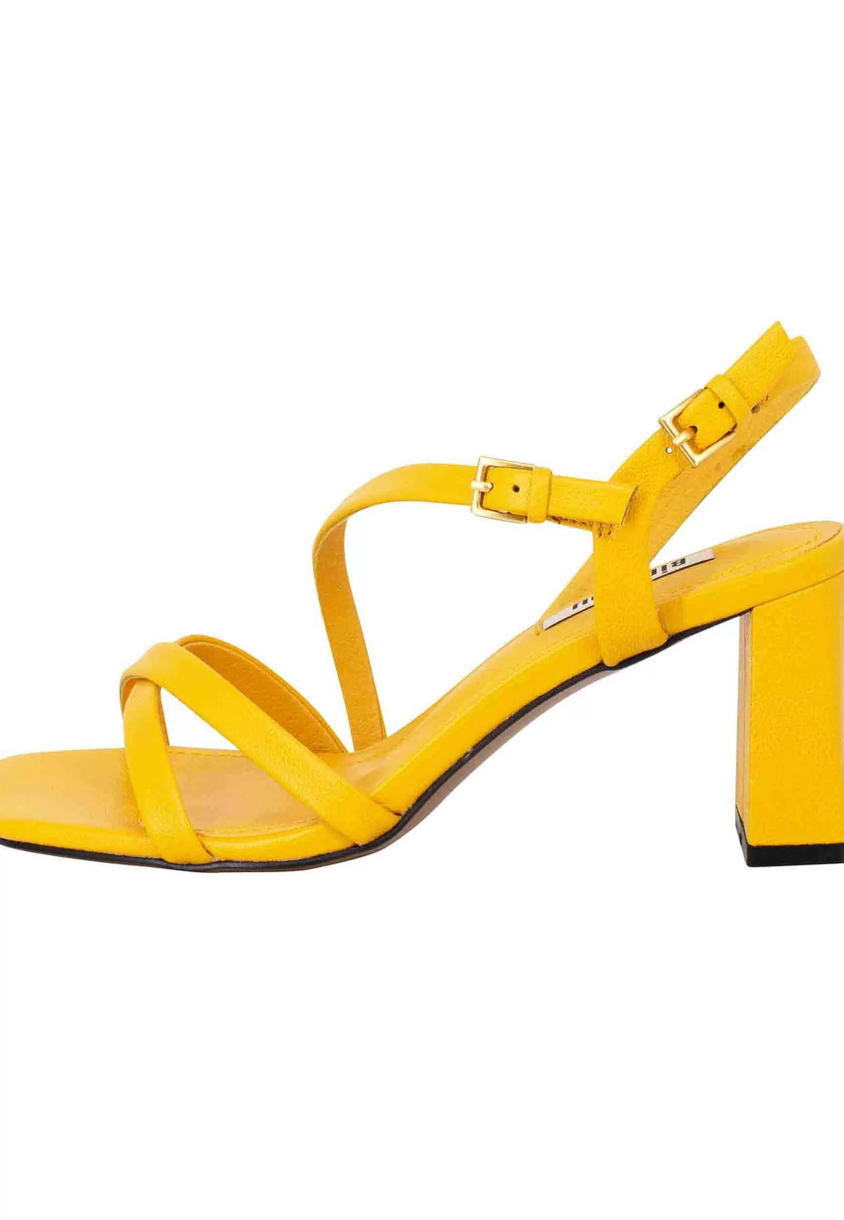 Sandali Donna Miriam In Pelle Senape Con Cinturino E Tacco Alto*Bibi Lou Cheap