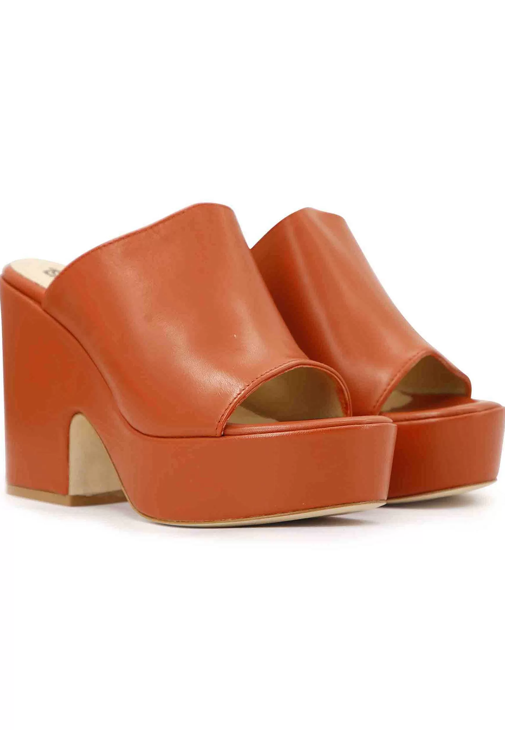Sandai Donna Scazati In Pee Mattone Con Zeppa Ata In Tinta*L Fashion