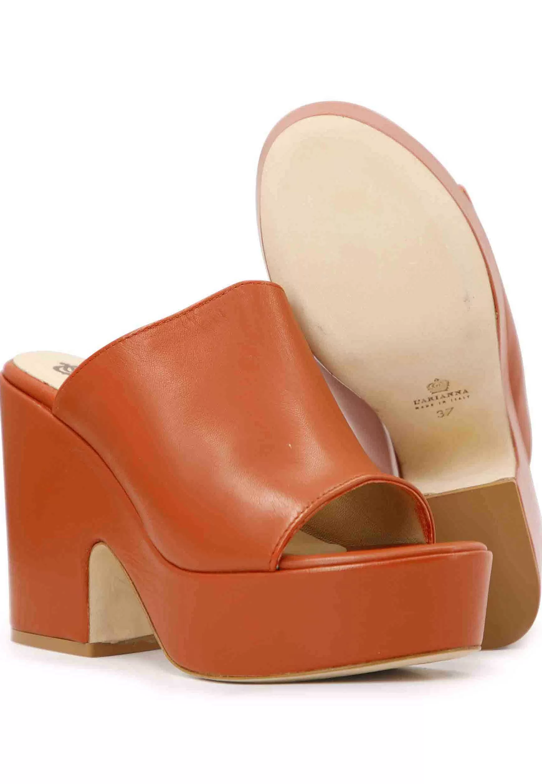 Sandai Donna Scazati In Pee Mattone Con Zeppa Ata In Tinta*L Fashion