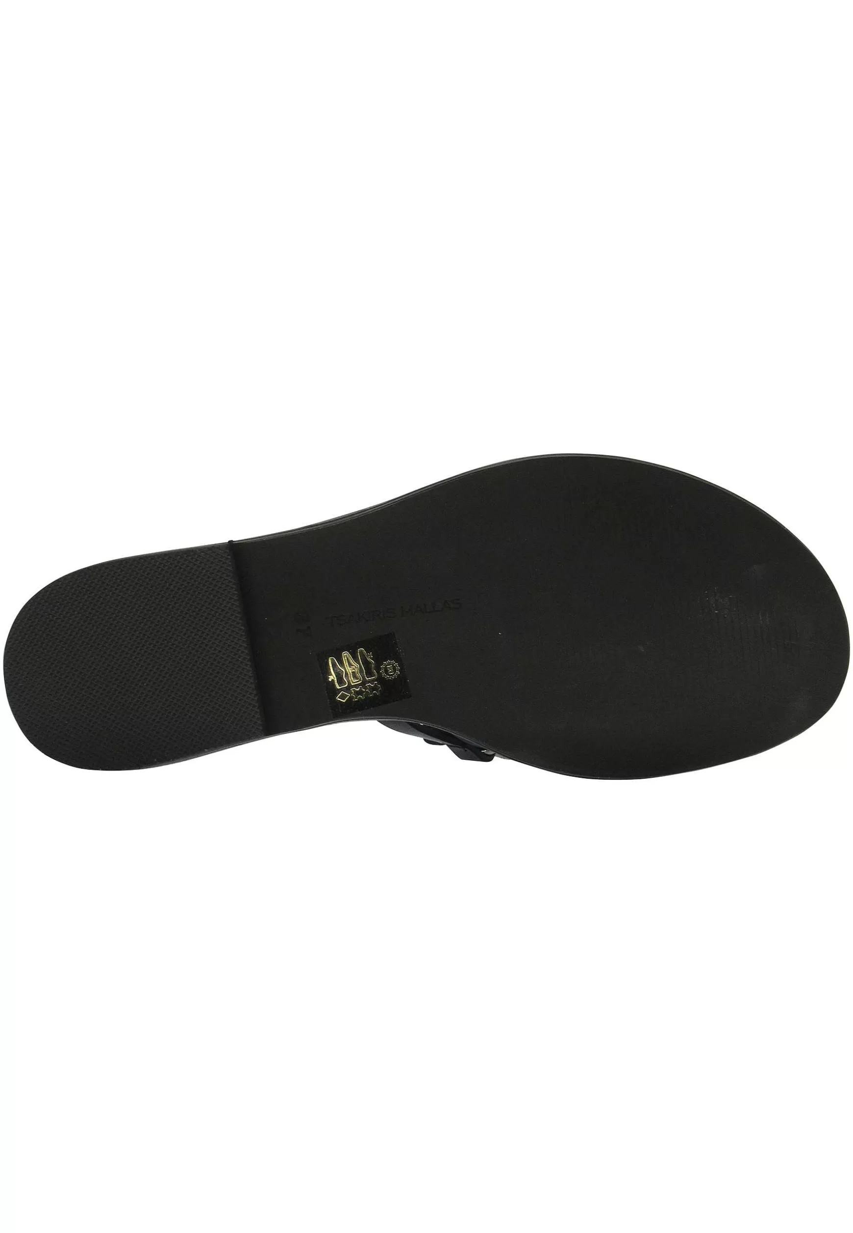 Sandali Flat Donna In Pelle Nera Con Catena Oro*Tsakiris Mallas Discount