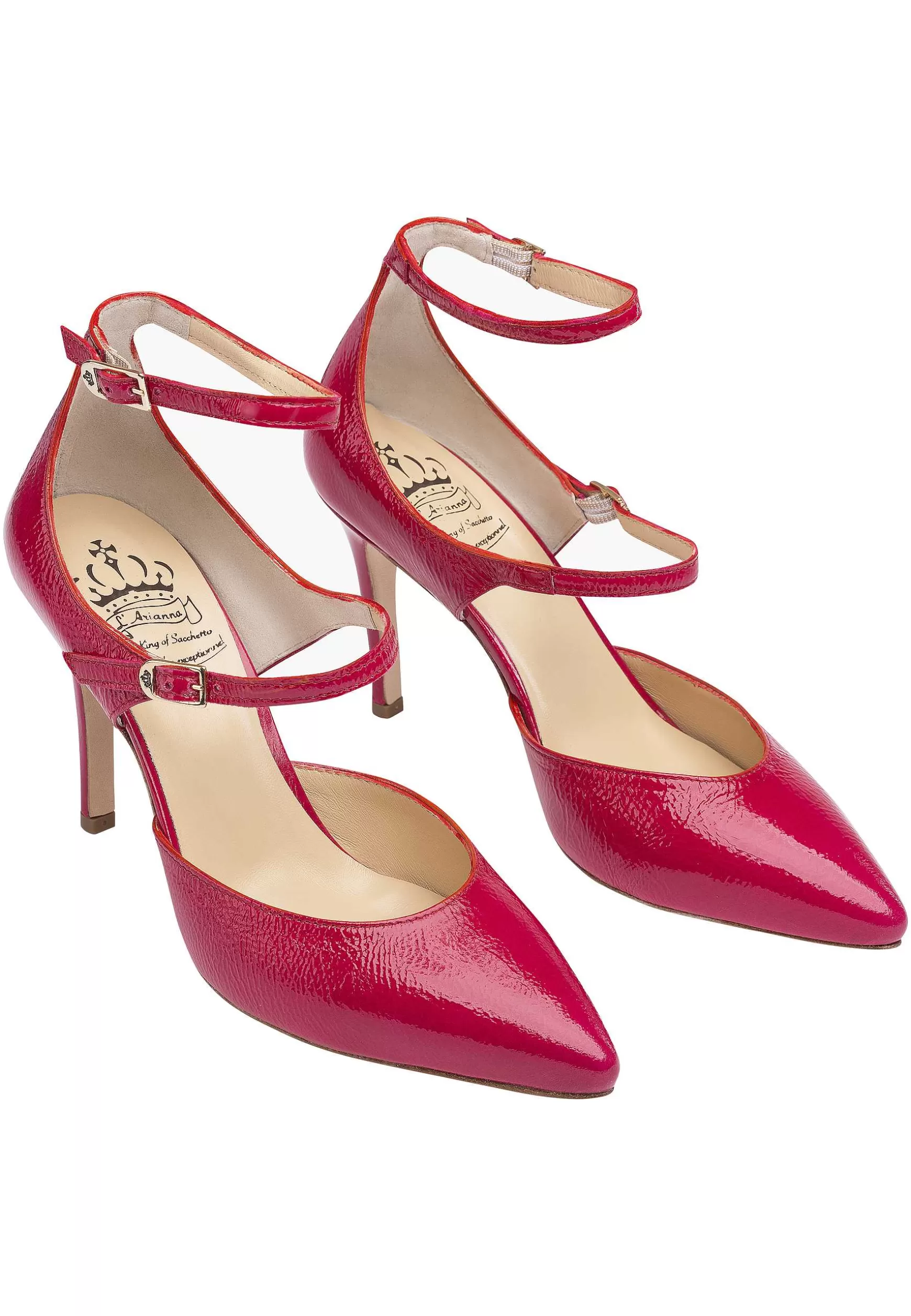Sandai In Vernice Rossa Con Cinturini E Tacco Ato Punta Chiusa*L Flash Sale
