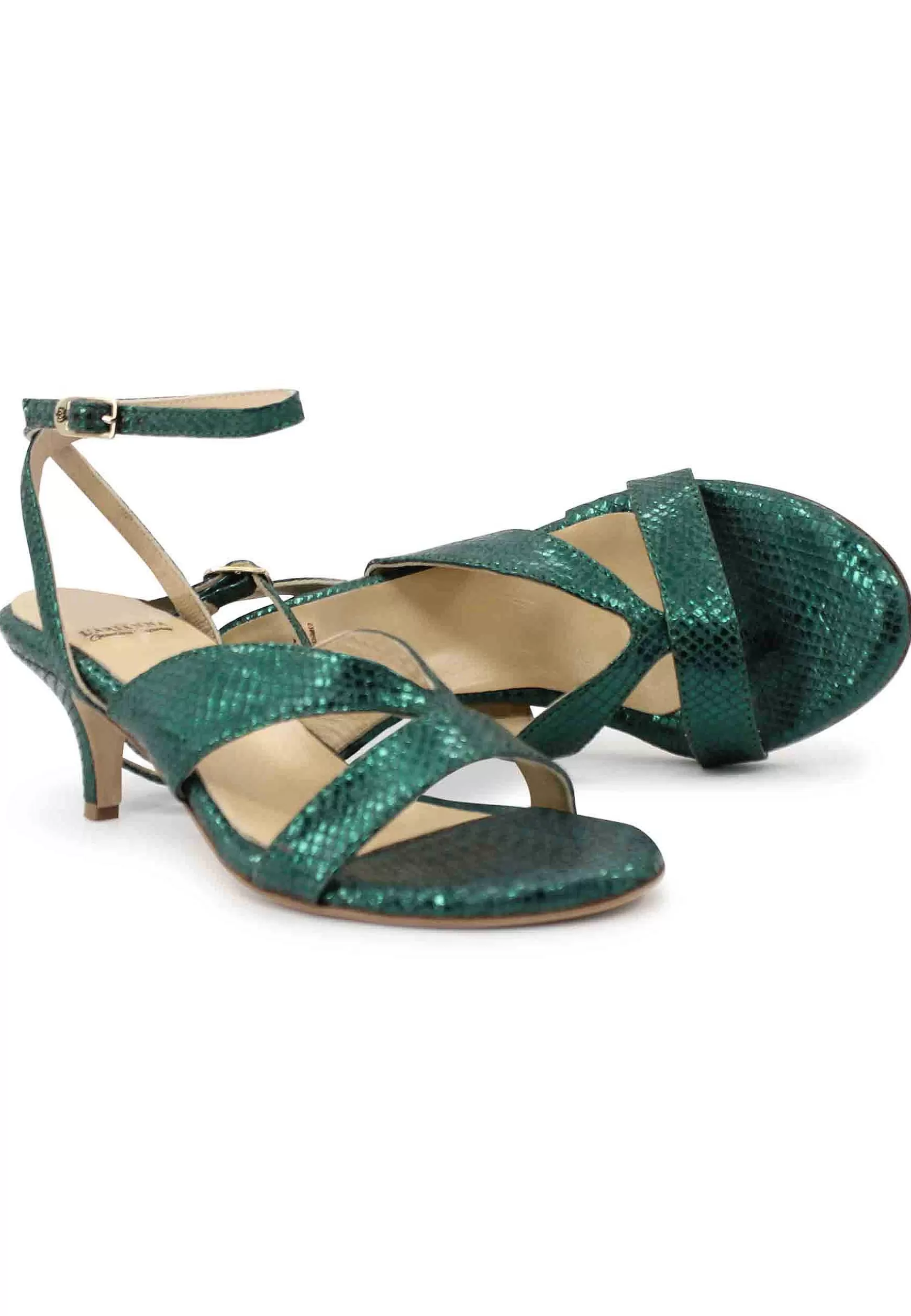 Sandai Infradito Donna In Pee aminata Verde Con Cinturino Aa Cavigia*L Flash Sale