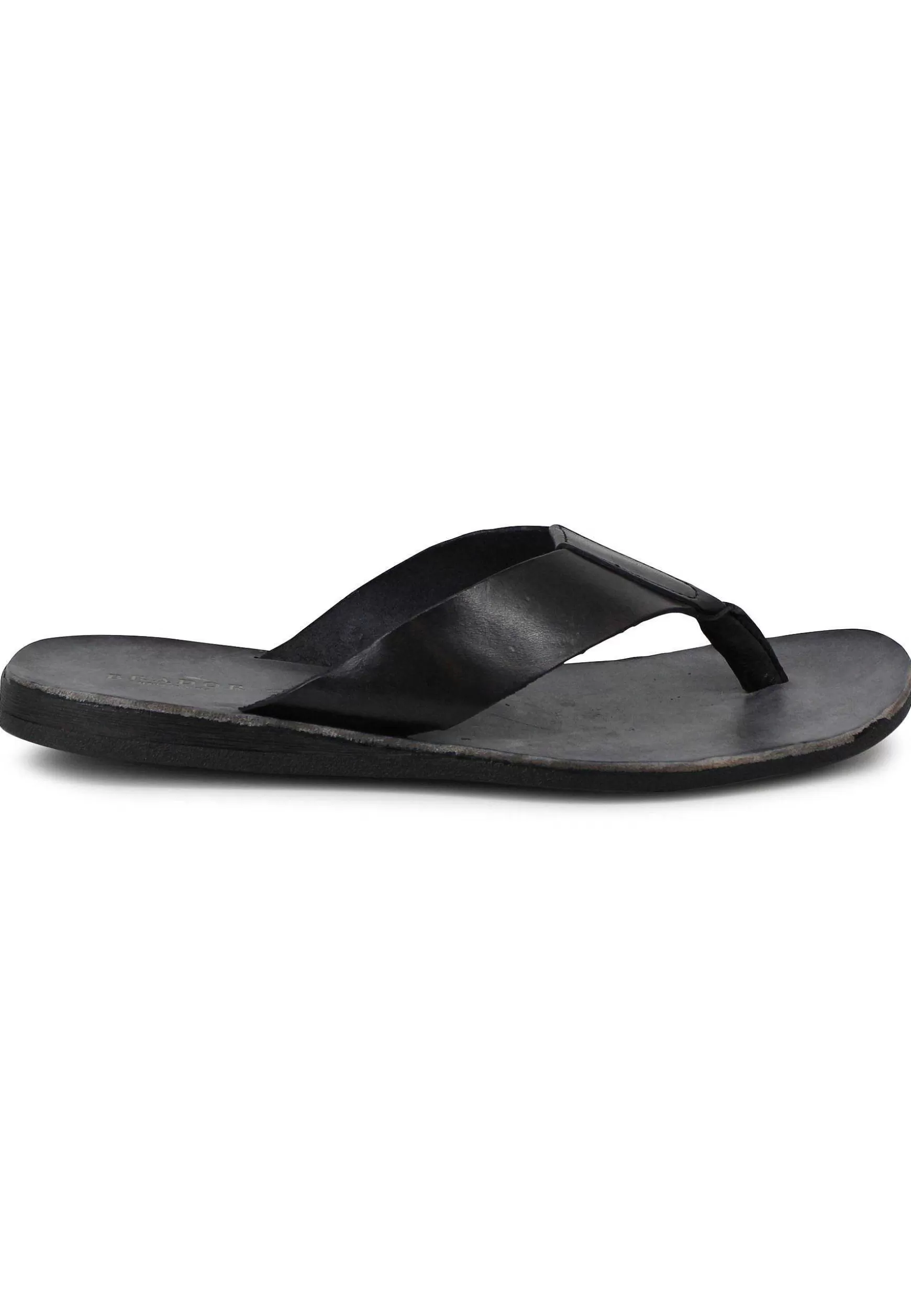 Sandali Infradito Uomo In Pelle Nera Con Suola In Gomma*Brador Best Sale