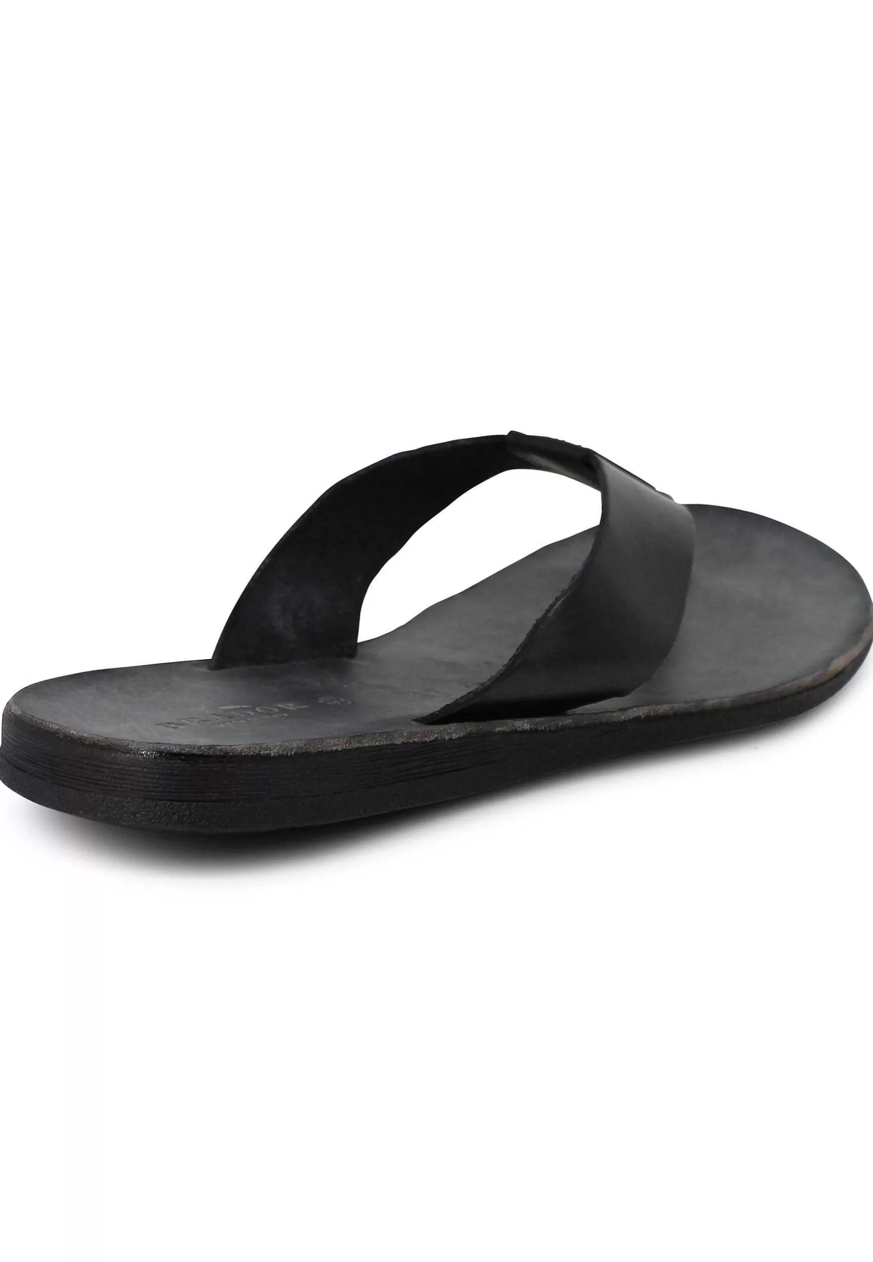 Sandali Infradito Uomo In Pelle Nera Con Suola In Gomma*Brador Best Sale