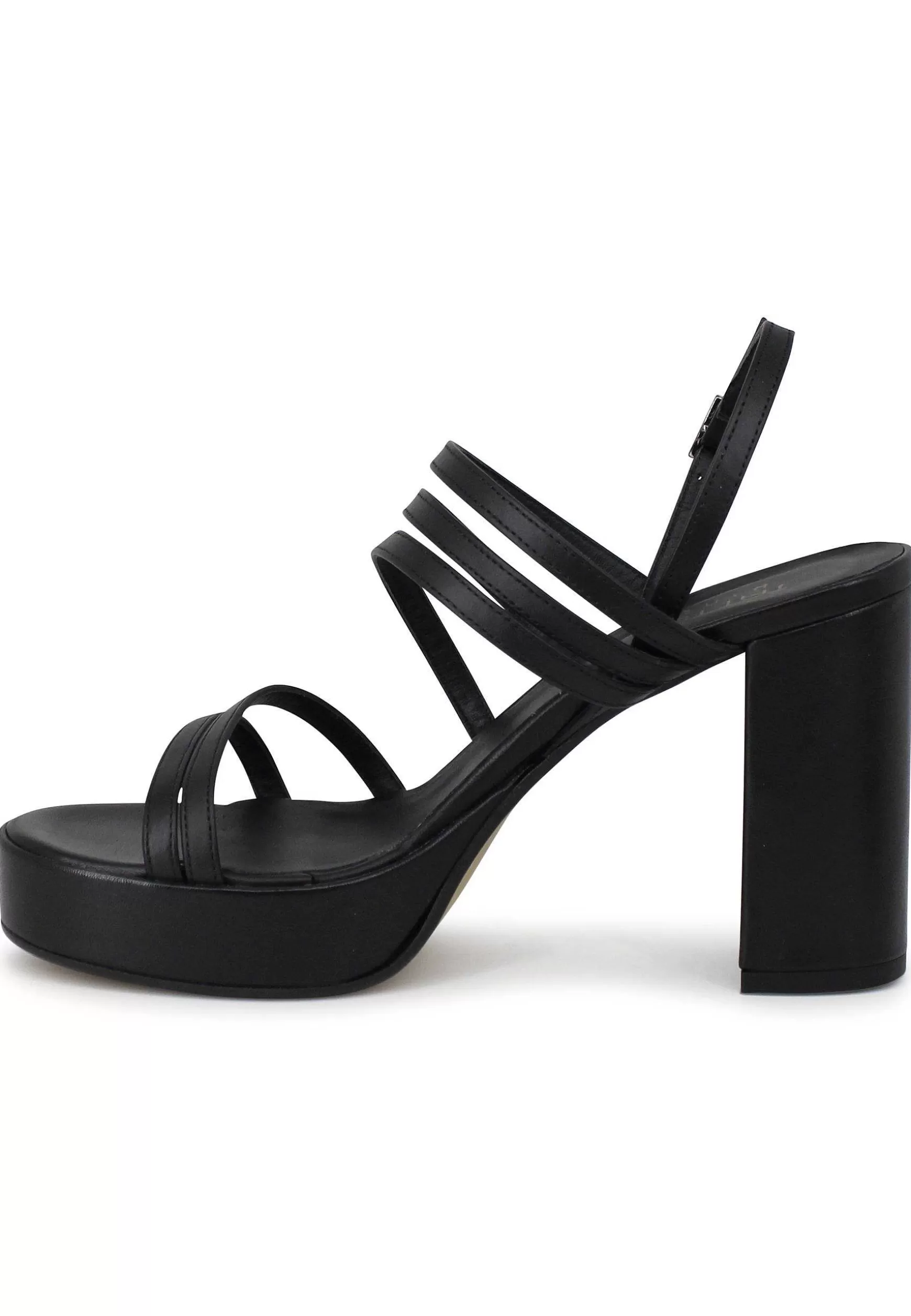 Sandali Slingback Donna In Pelle Nera Con Tacco Alto E Plateau*Tattoo Flash Sale