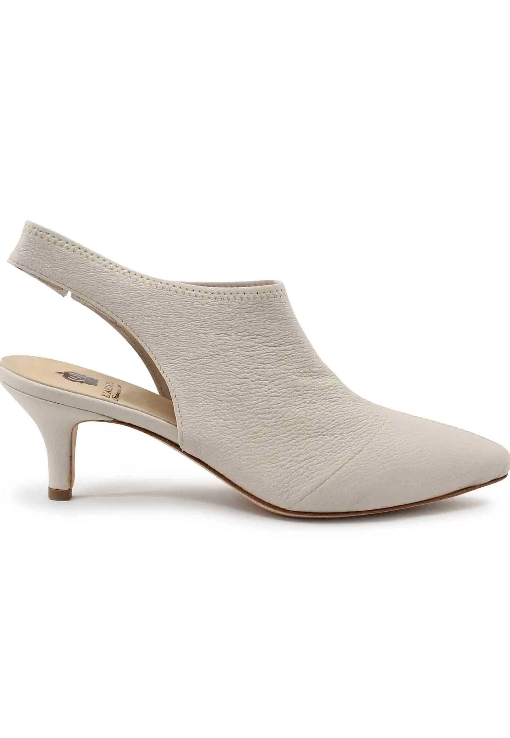 Sandai Singback Donna In Pee Off White Easticizzata Con Punta Chiusa*L Outlet