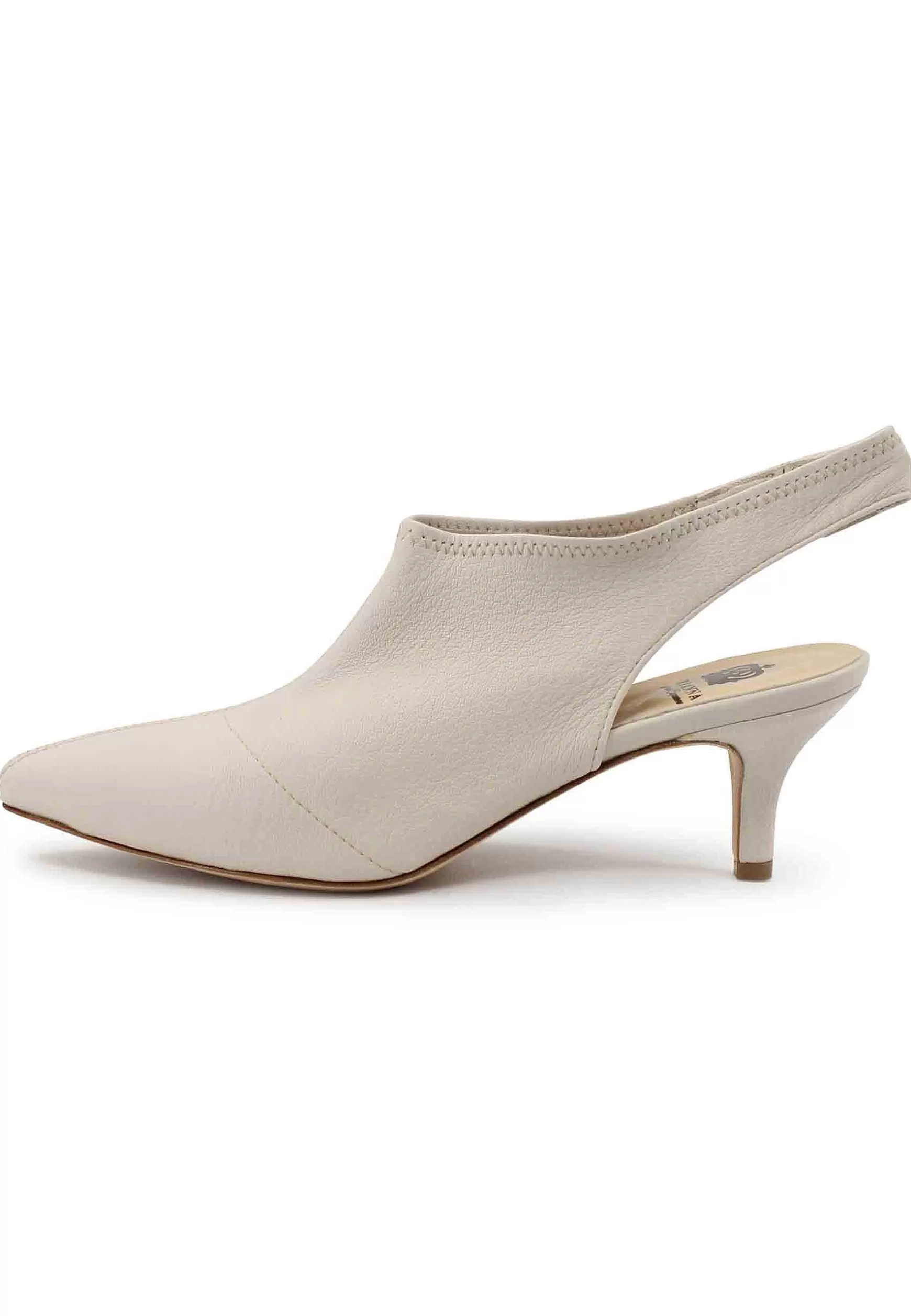 Sandai Singback Donna In Pee Off White Easticizzata Con Punta Chiusa*L Outlet