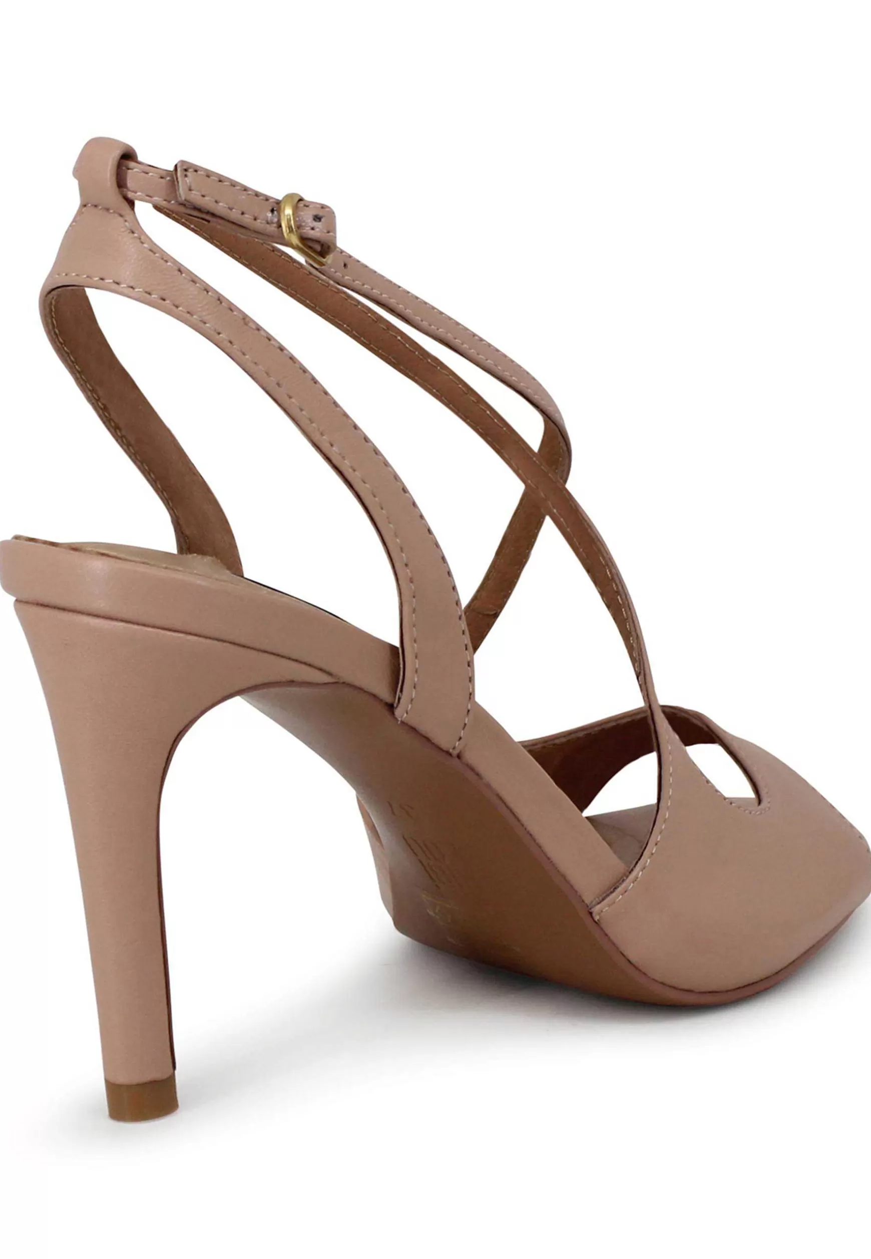 Sandali Slingback Iggy Donna In Pelle Nude Tacco Alto*Bibi Lou Best