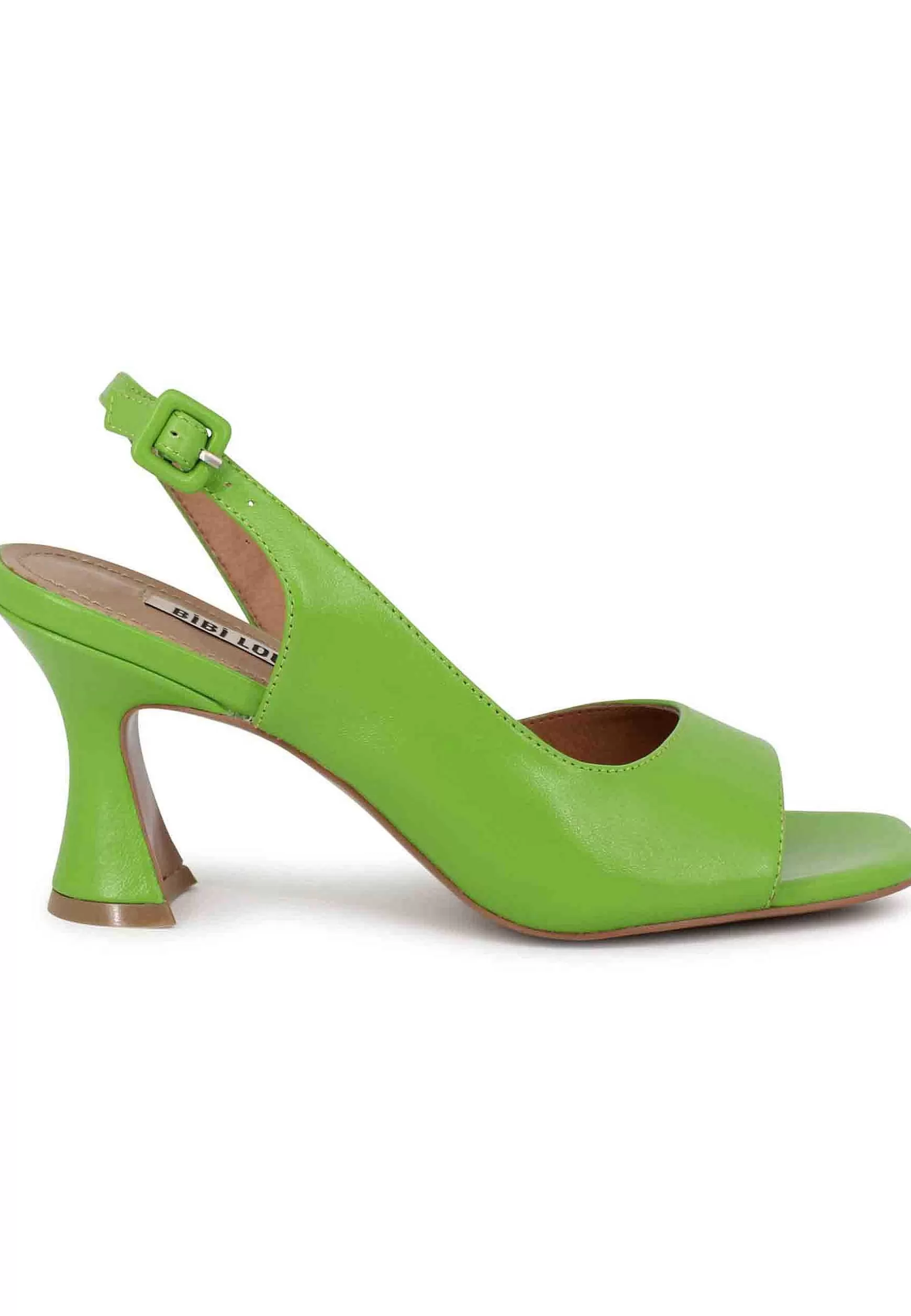 Sandali Slingback Milton Donna In Pelle Verde Tacco Alto*Bibi Lou Sale