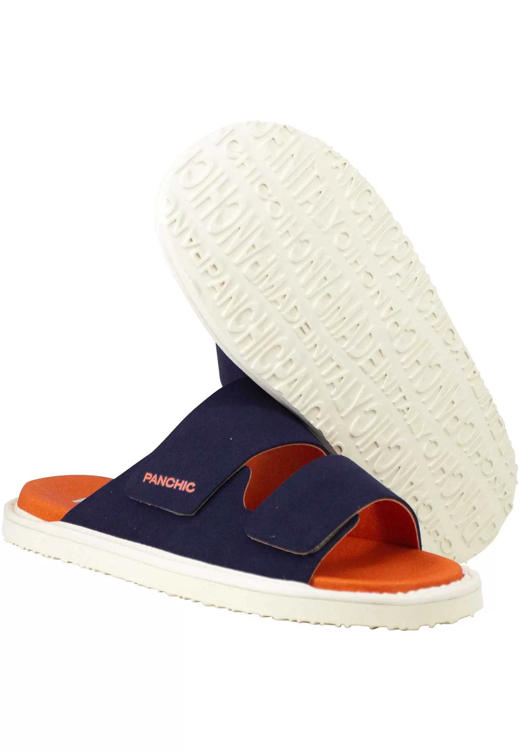 Sandali Uomo A Doppia Fascia In Tessuto Blu Fondo Gomma 0009T008*Panchic Online