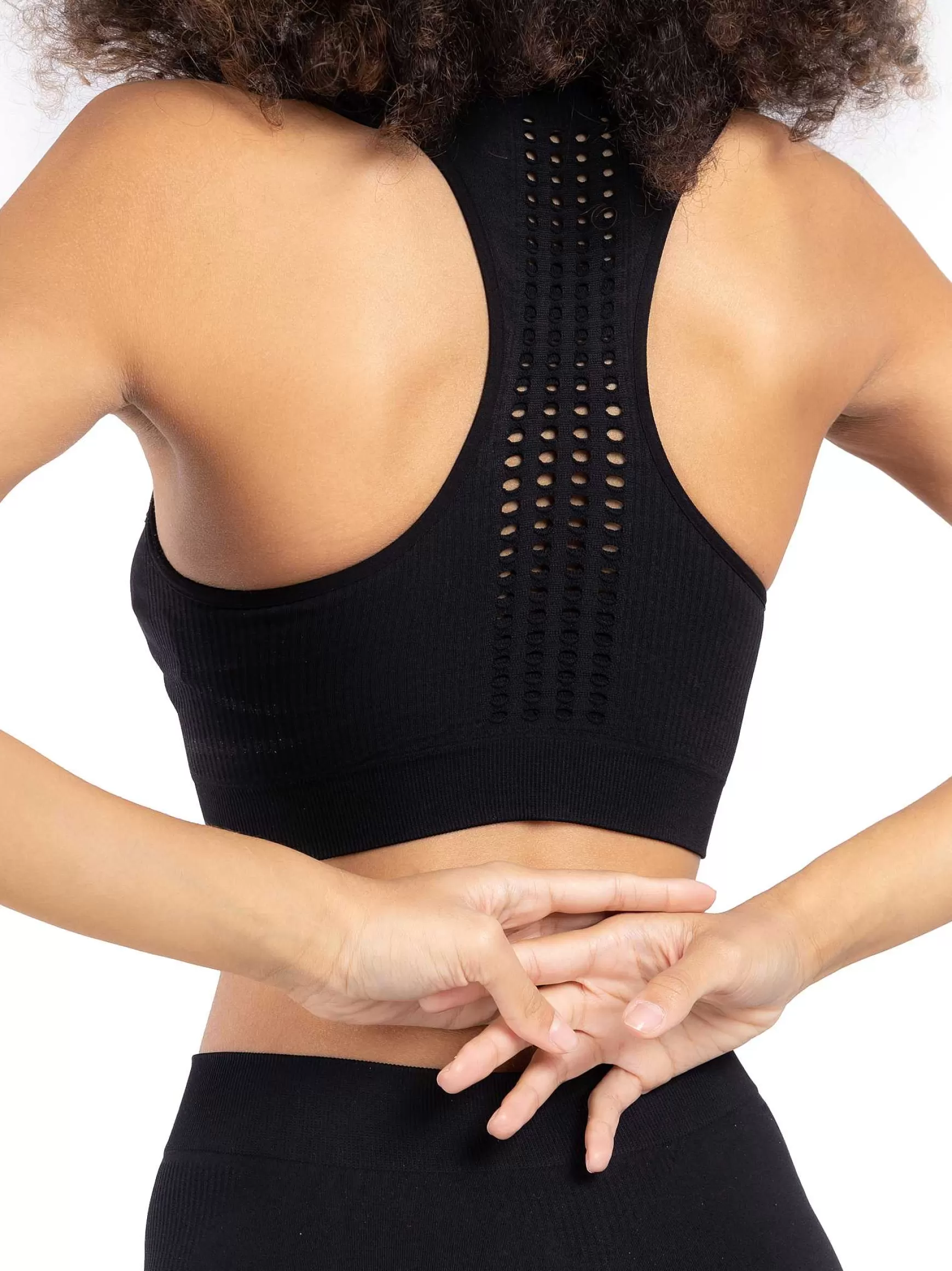 Sinergika Top Sportswear Donna In Microfibra Nero Effetto Push Up Modellante E Contenitivo Made In Italy*Invertika Discount