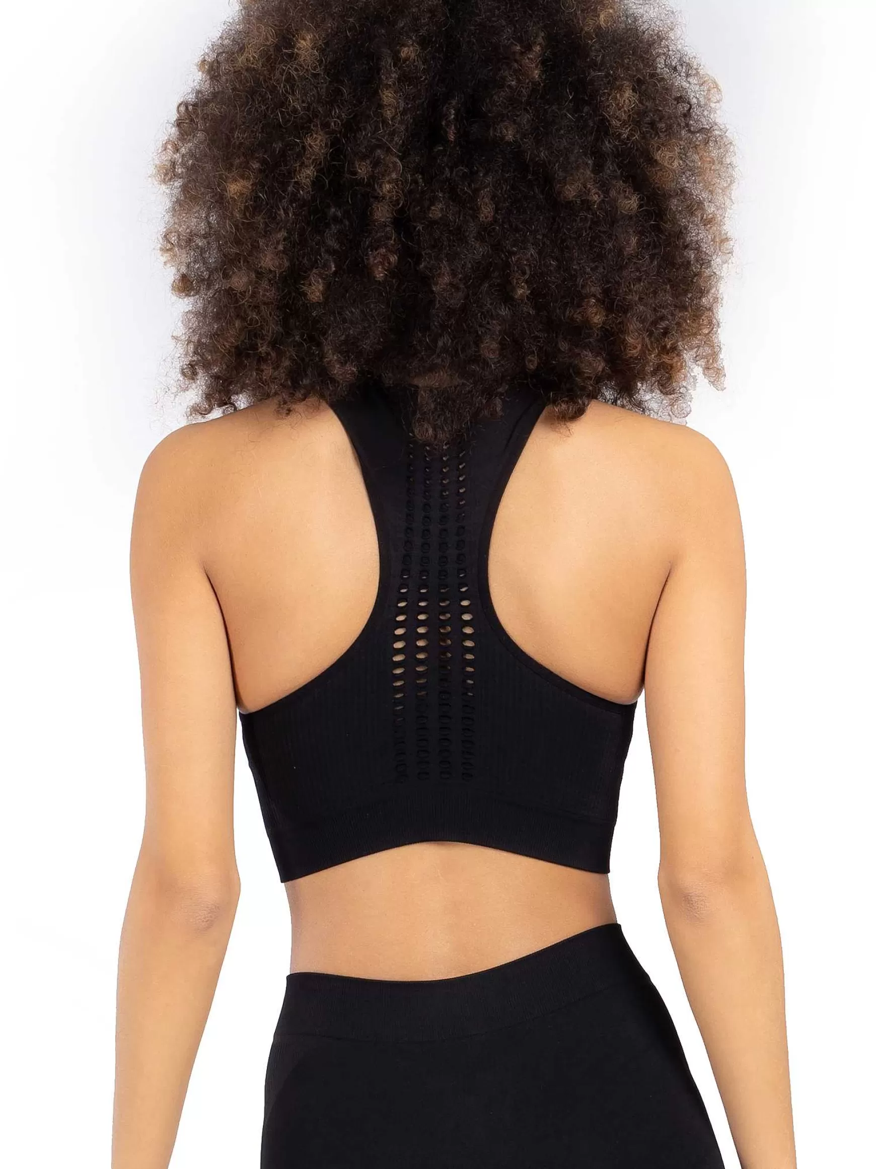 Sinergika Top Sportswear Donna In Microfibra Nero Effetto Push Up Modellante E Contenitivo Made In Italy*Invertika Discount