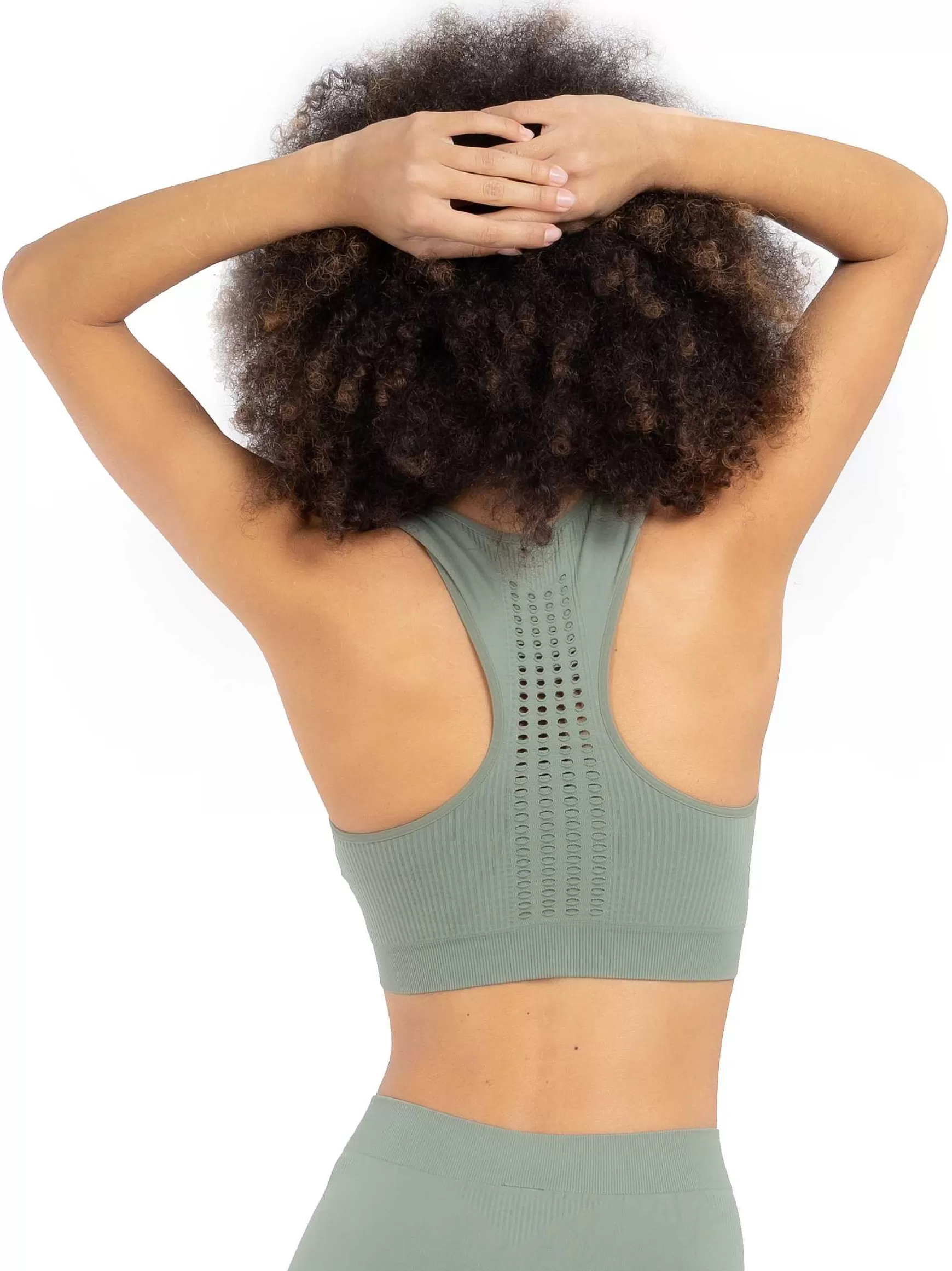 Sinergika Top Sportswear Donna In Microfibra Verde Effetto Push Up Modellante E Contenitivo Made In Italy*Invertika Cheap