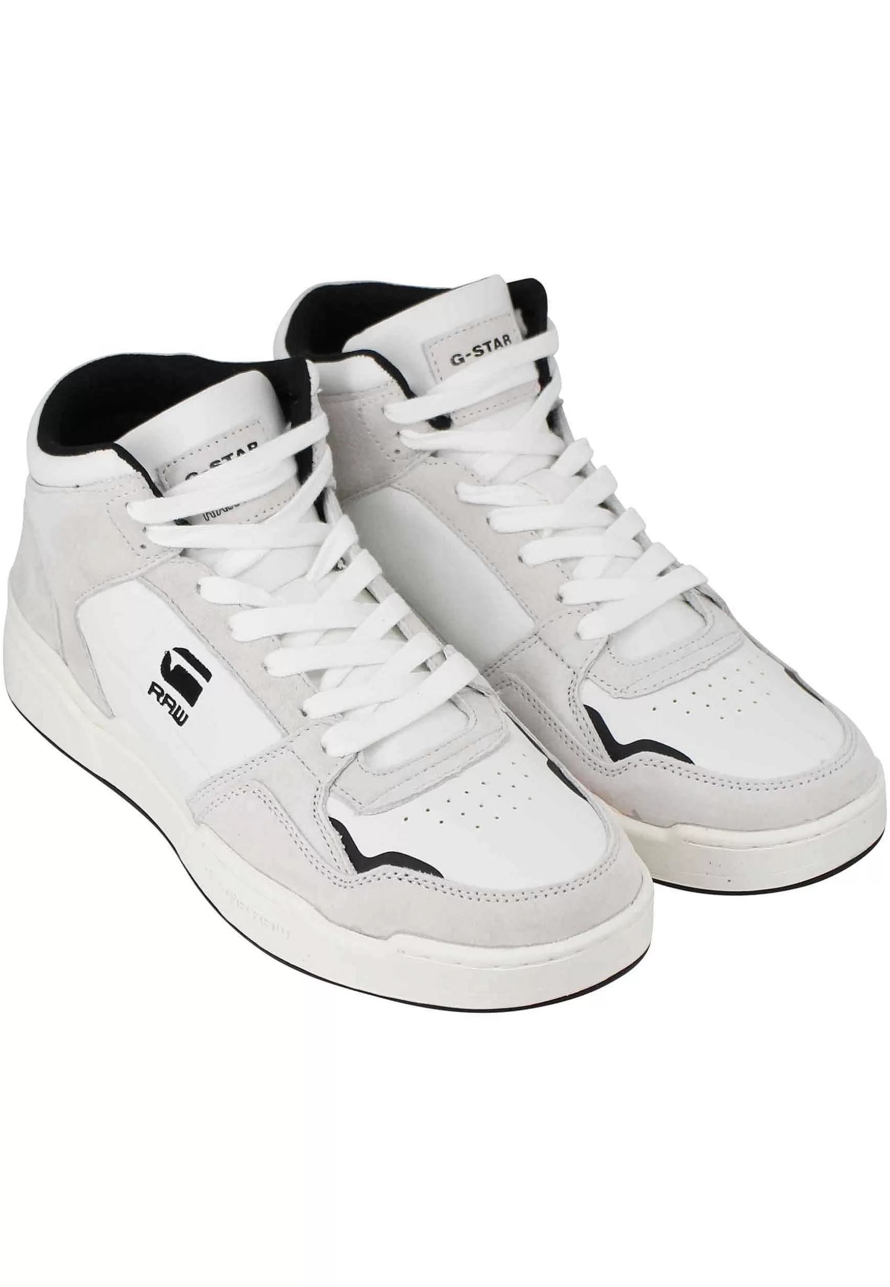 Sneakers A Stivaletto Uomo Attacc Mid In Pelle Bianca Con Riporti Neri*G-Star Raw Fashion