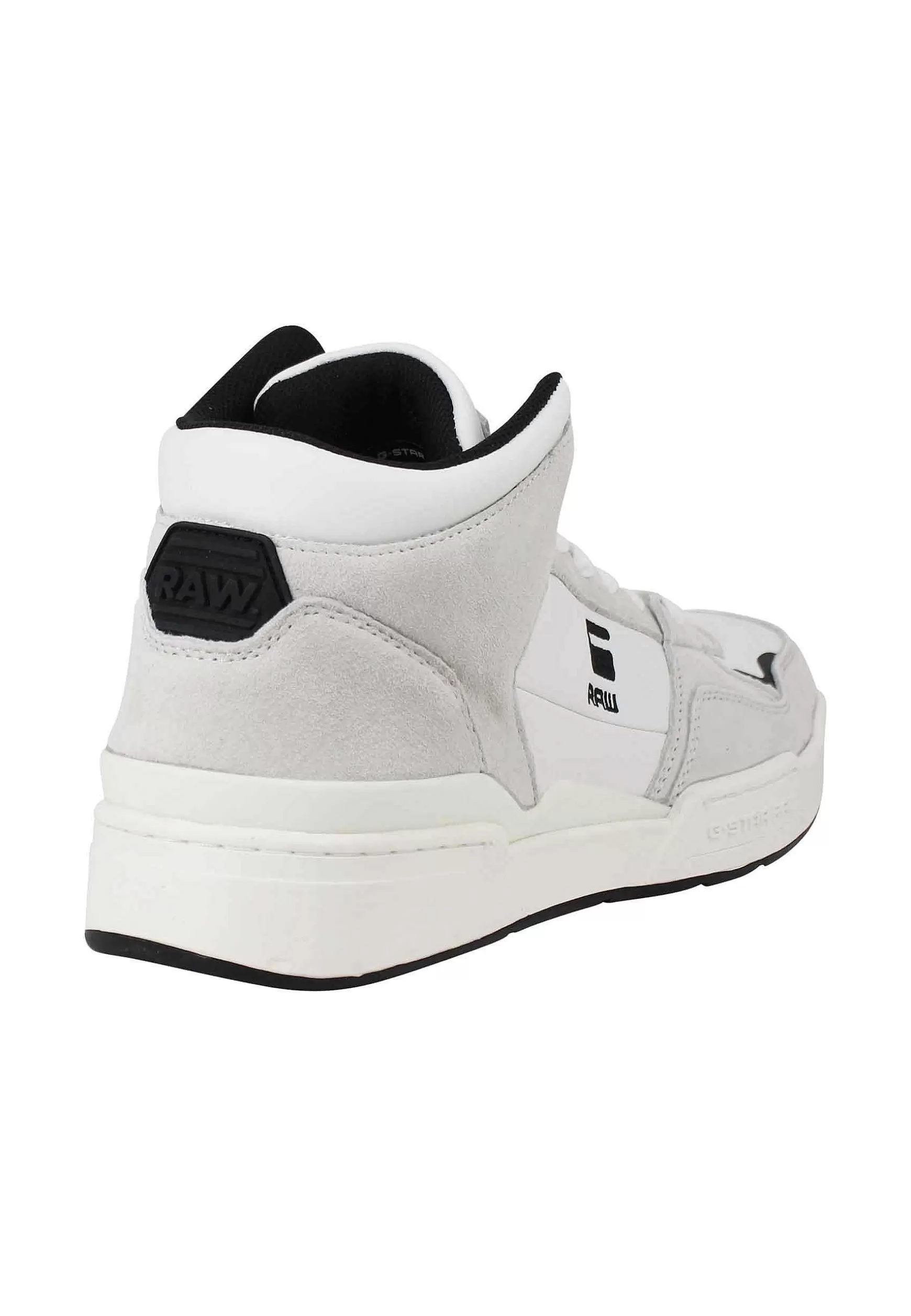 Sneakers A Stivaletto Uomo Attacc Mid In Pelle Bianca Con Riporti Neri*G-Star Raw Fashion