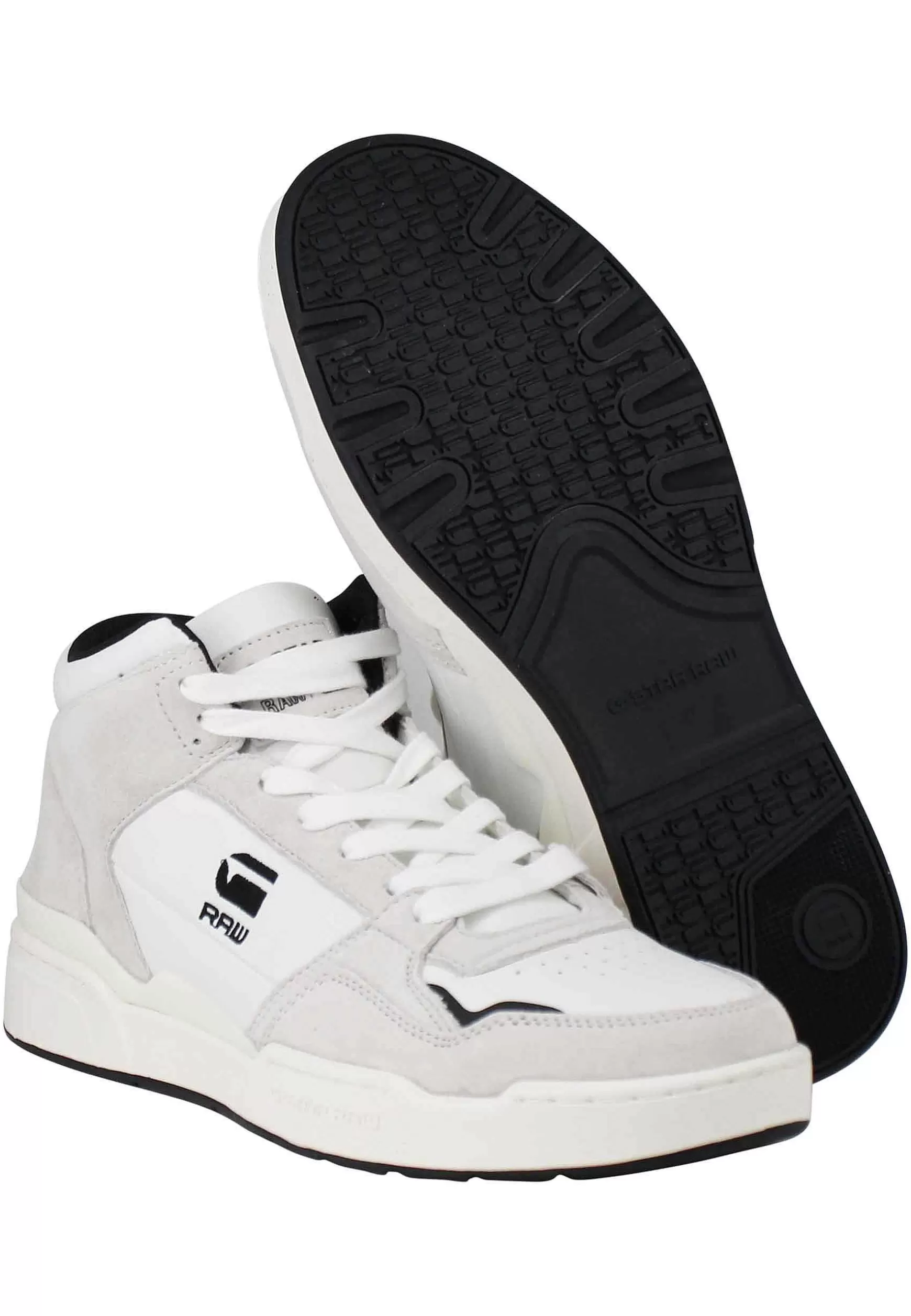 Sneakers A Stivaletto Uomo Attacc Mid In Pelle Bianca Con Riporti Neri*G-Star Raw Fashion